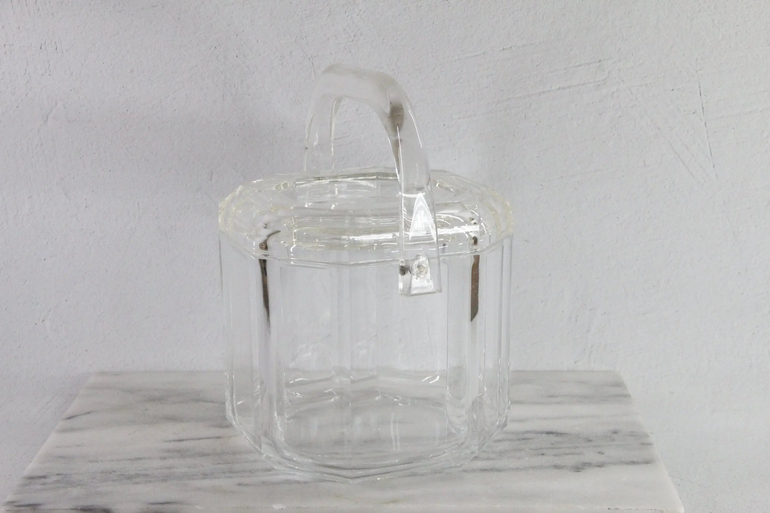 Vintage Lucite Ice Bucket With Lid and Handle | Barware