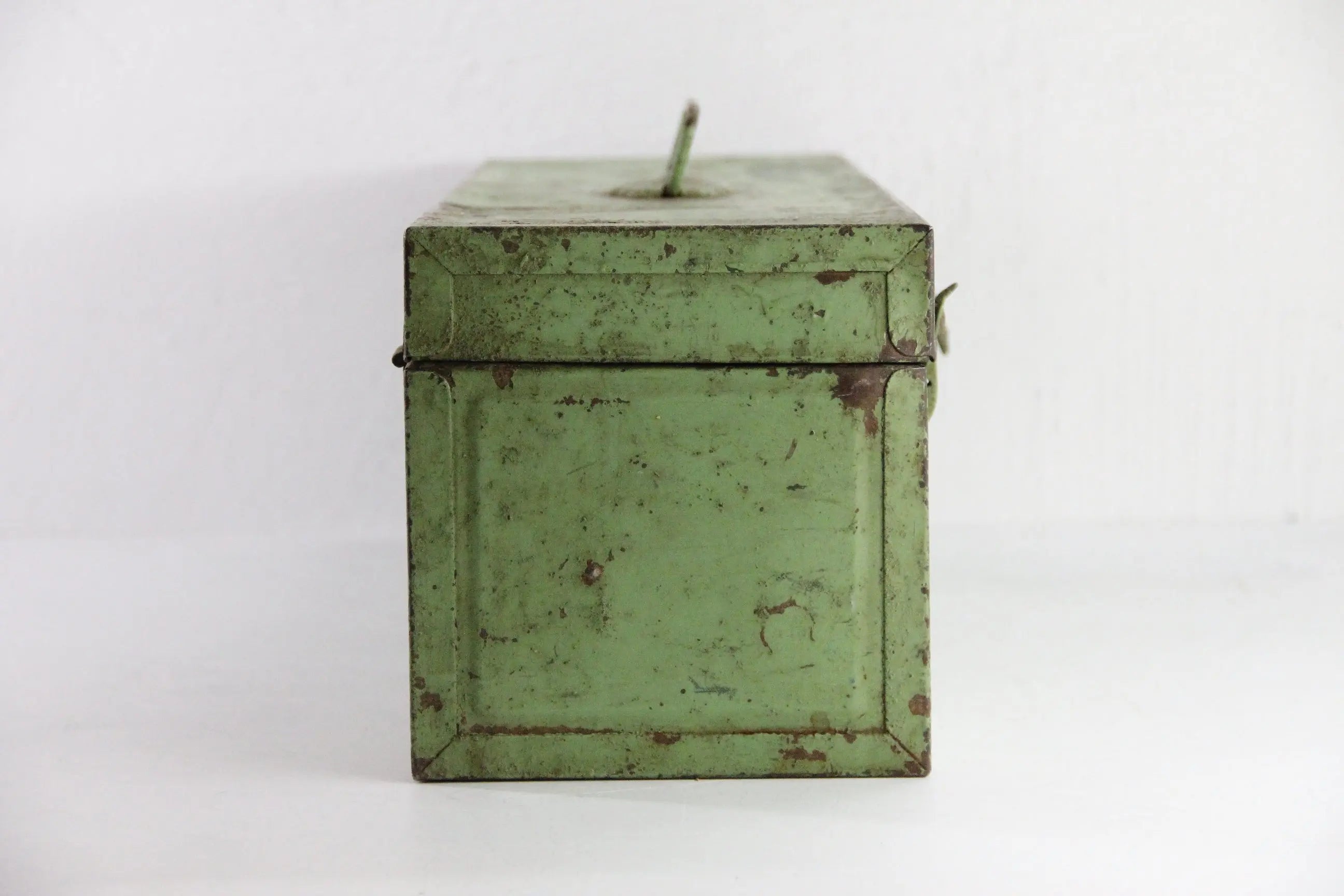 Vintage Metal Tool Box | Union Green With Tray-Tackle  Debra Hall Lifestyle