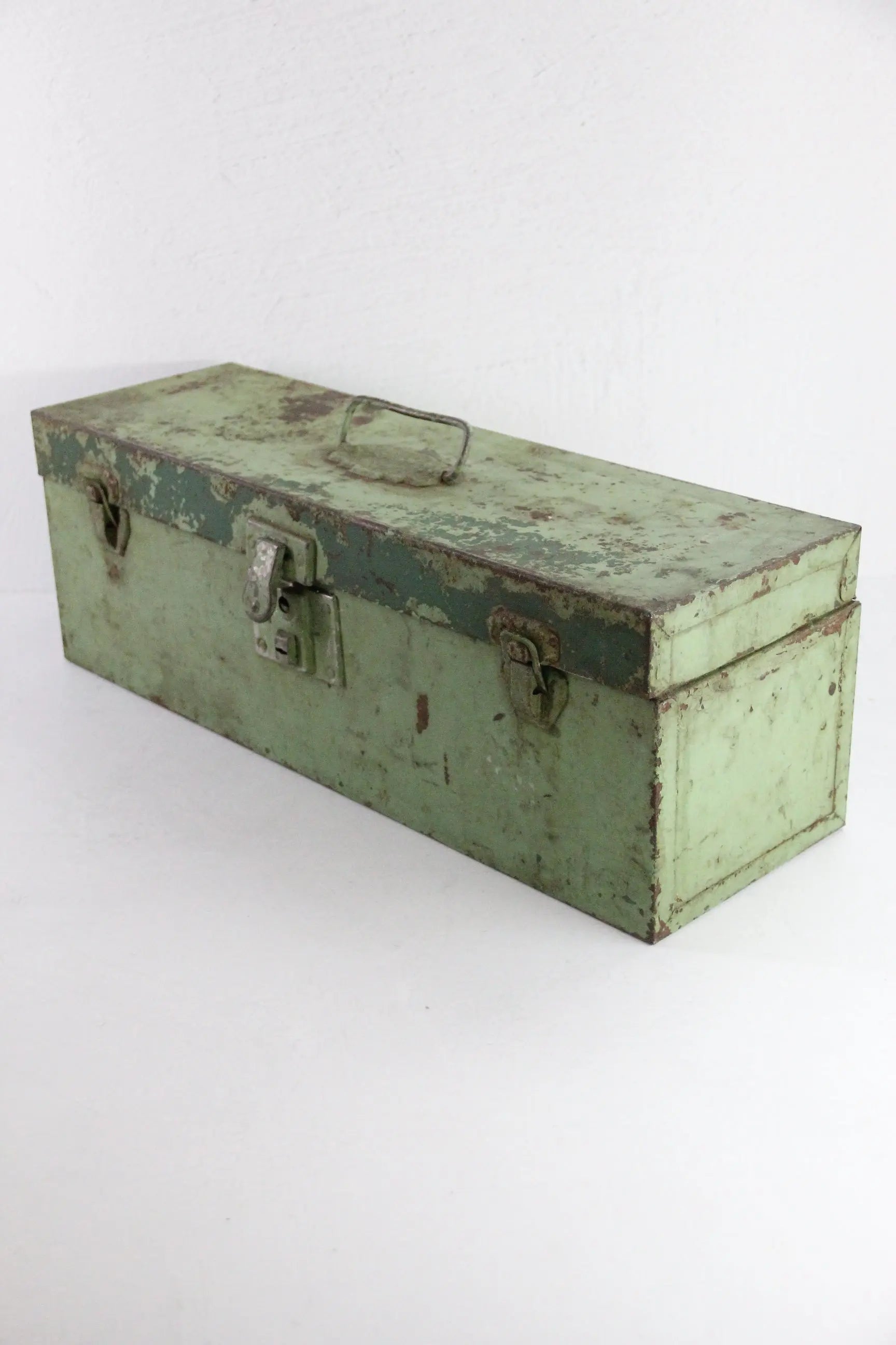 Vintage Metal Tool Box | Union Green With Tray-Tackle  Debra Hall Lifestyle