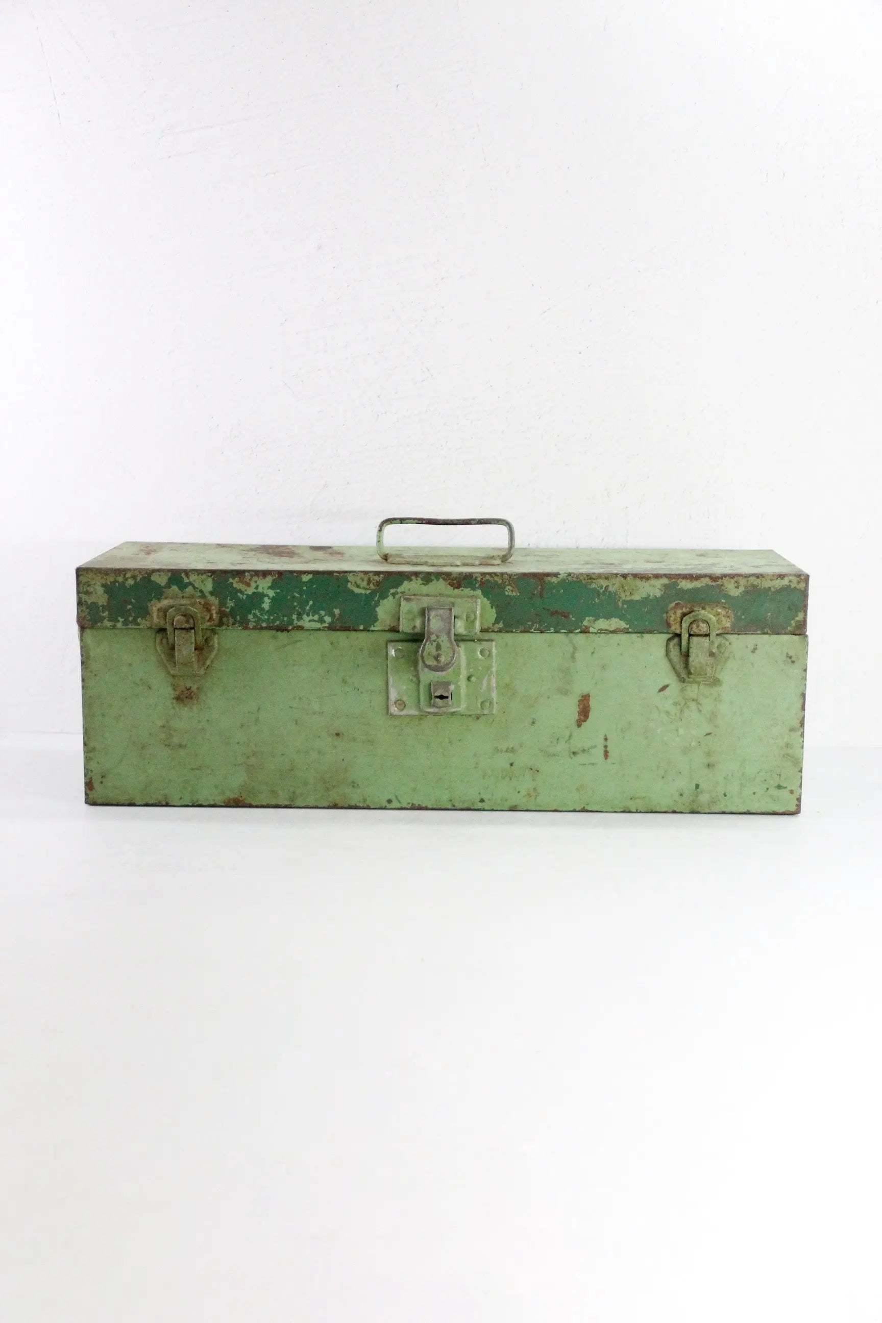 Vintage Metal Tool Box | Union Green With Tray-Tackle  Debra Hall Lifestyle
