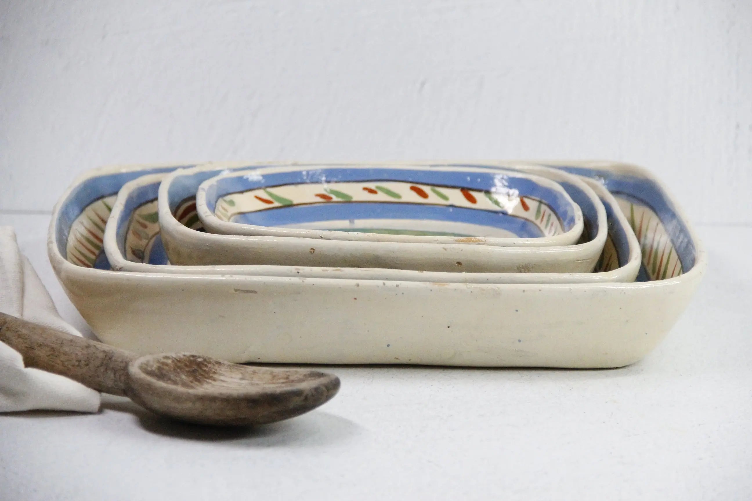 Vintage Mexican Tlaquepaque Pottery | 4 Nesting Casseroles  Debra Hall Lifestyle