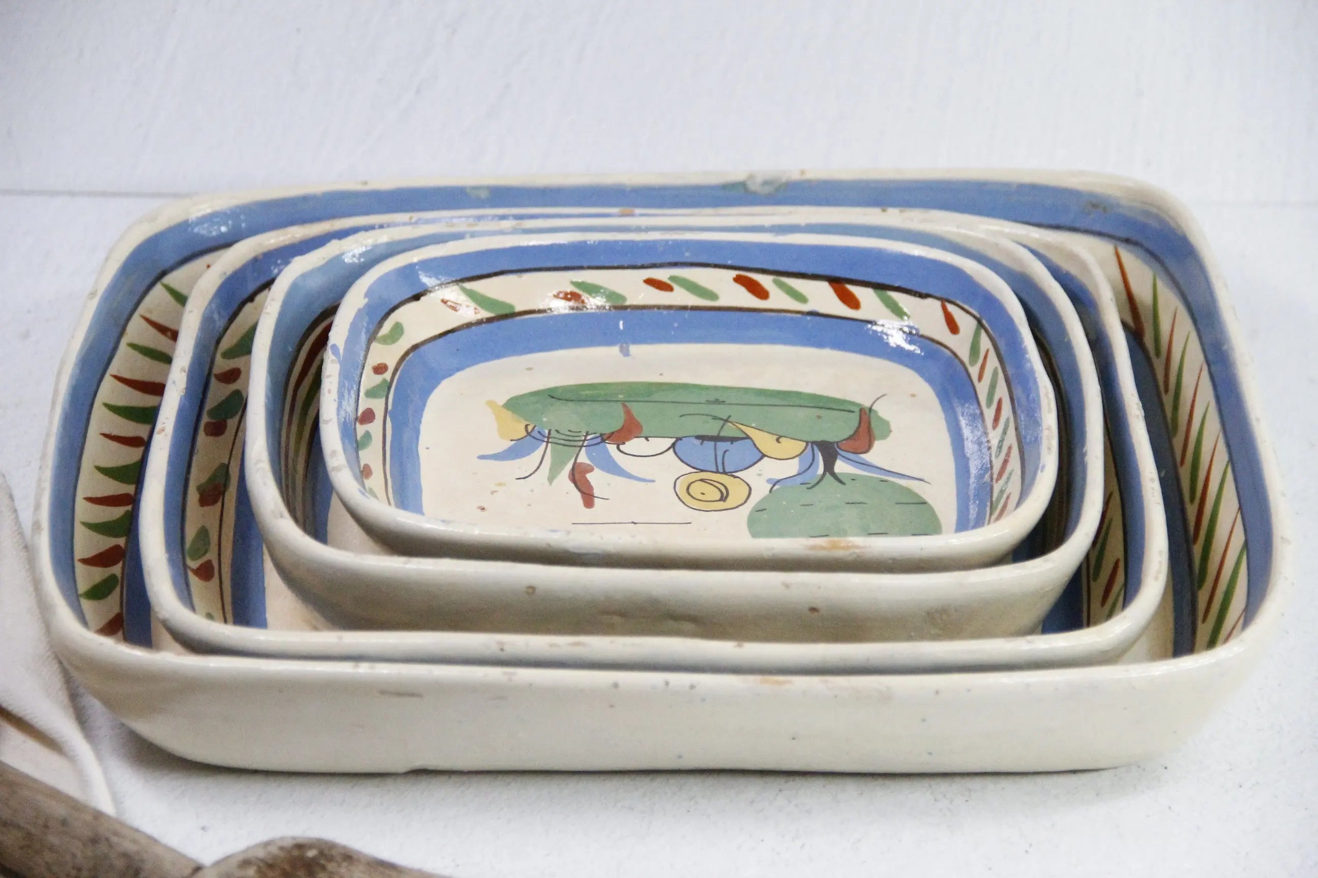 Vintage Mexican Tlaquepaque Pottery | 4 Nesting Casseroles  Debra Hall Lifestyle