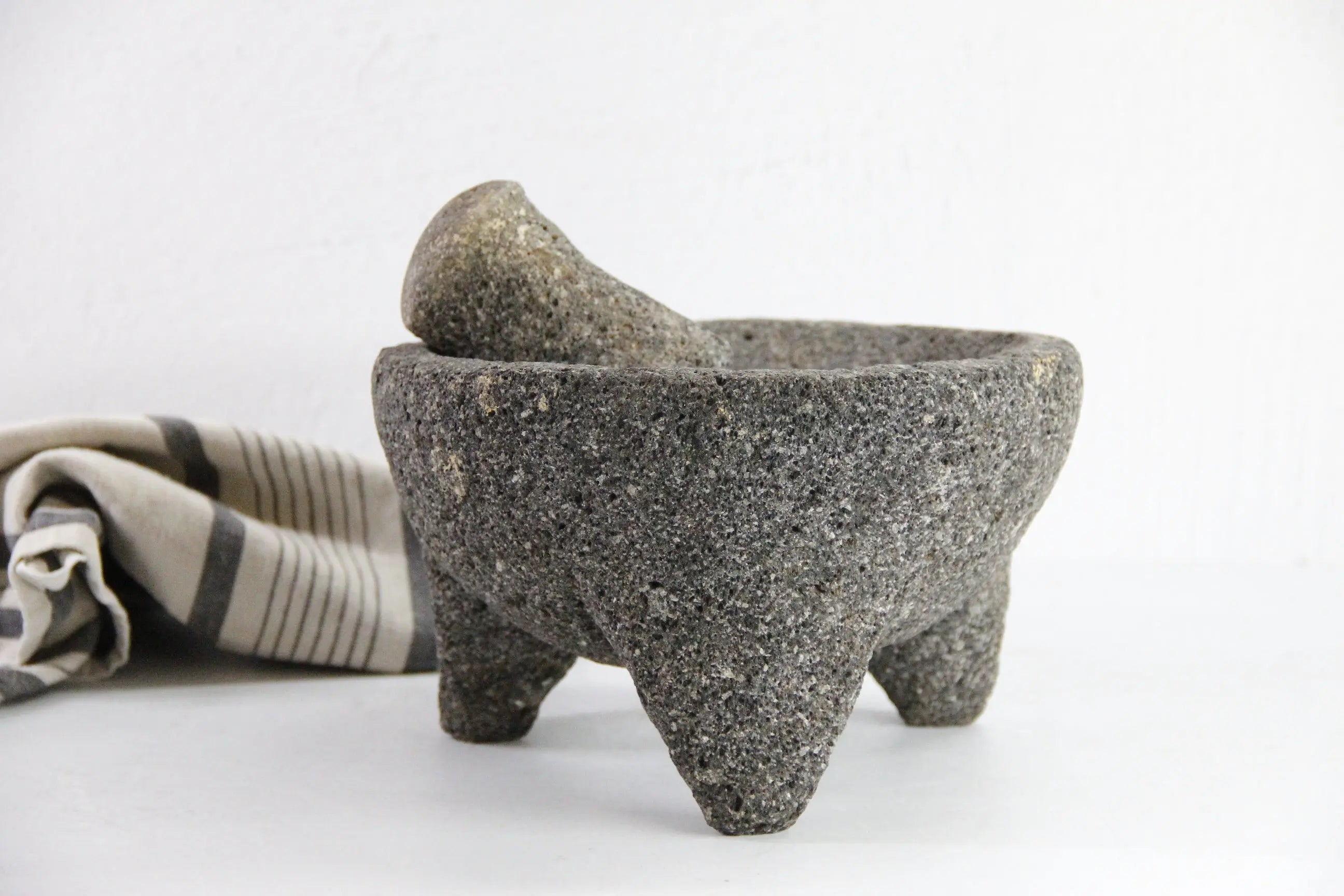 Vintage Molcajete | Found Basalt Stone Mortar & Pestle  Debra Hall Lifestyle