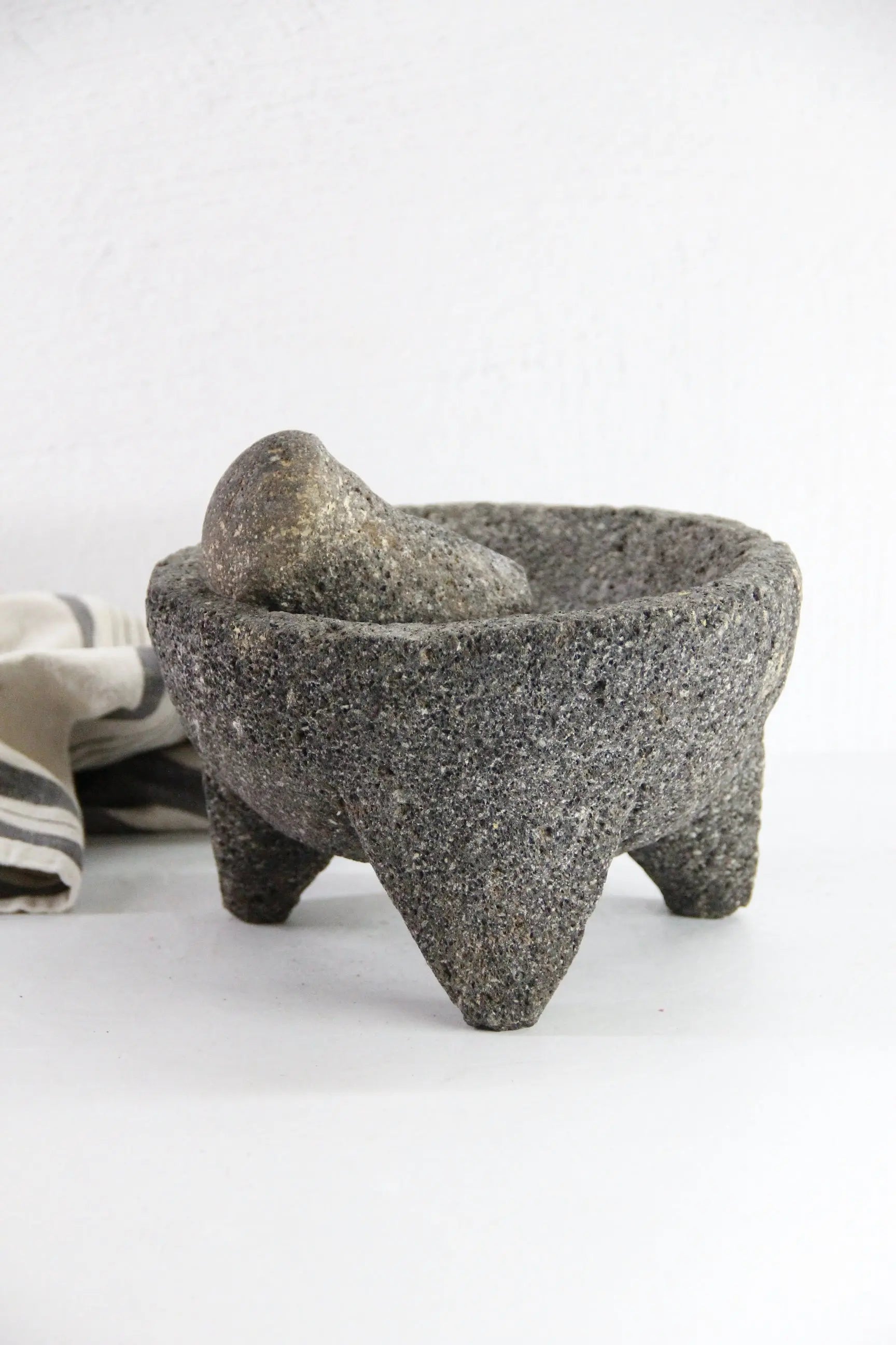 Vintage Molcajete | Found Basalt Stone Mortar & Pestle  Debra Hall Lifestyle