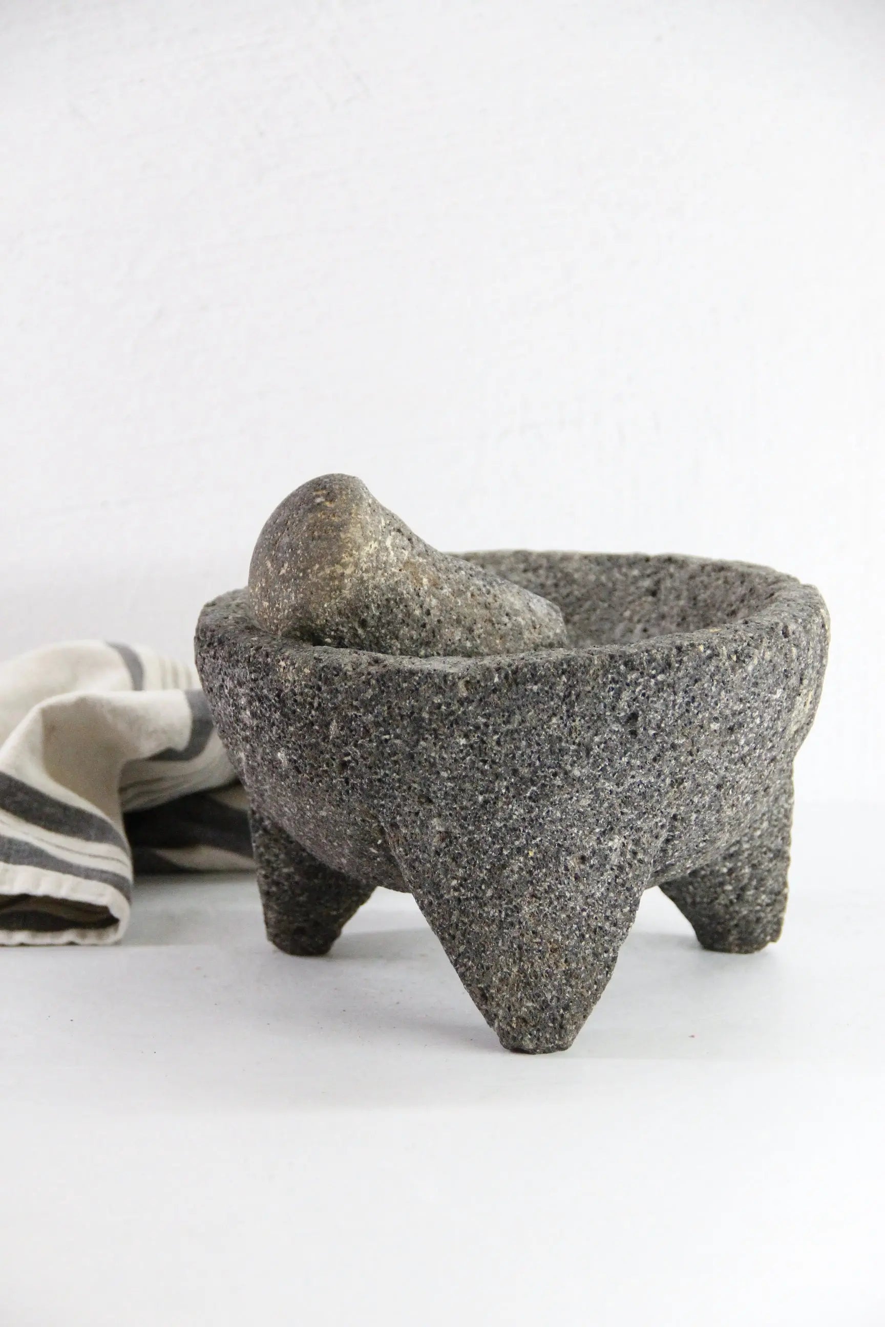 Vintage Molcajete | Found Basalt Stone Mortar & Pestle  Debra Hall Lifestyle