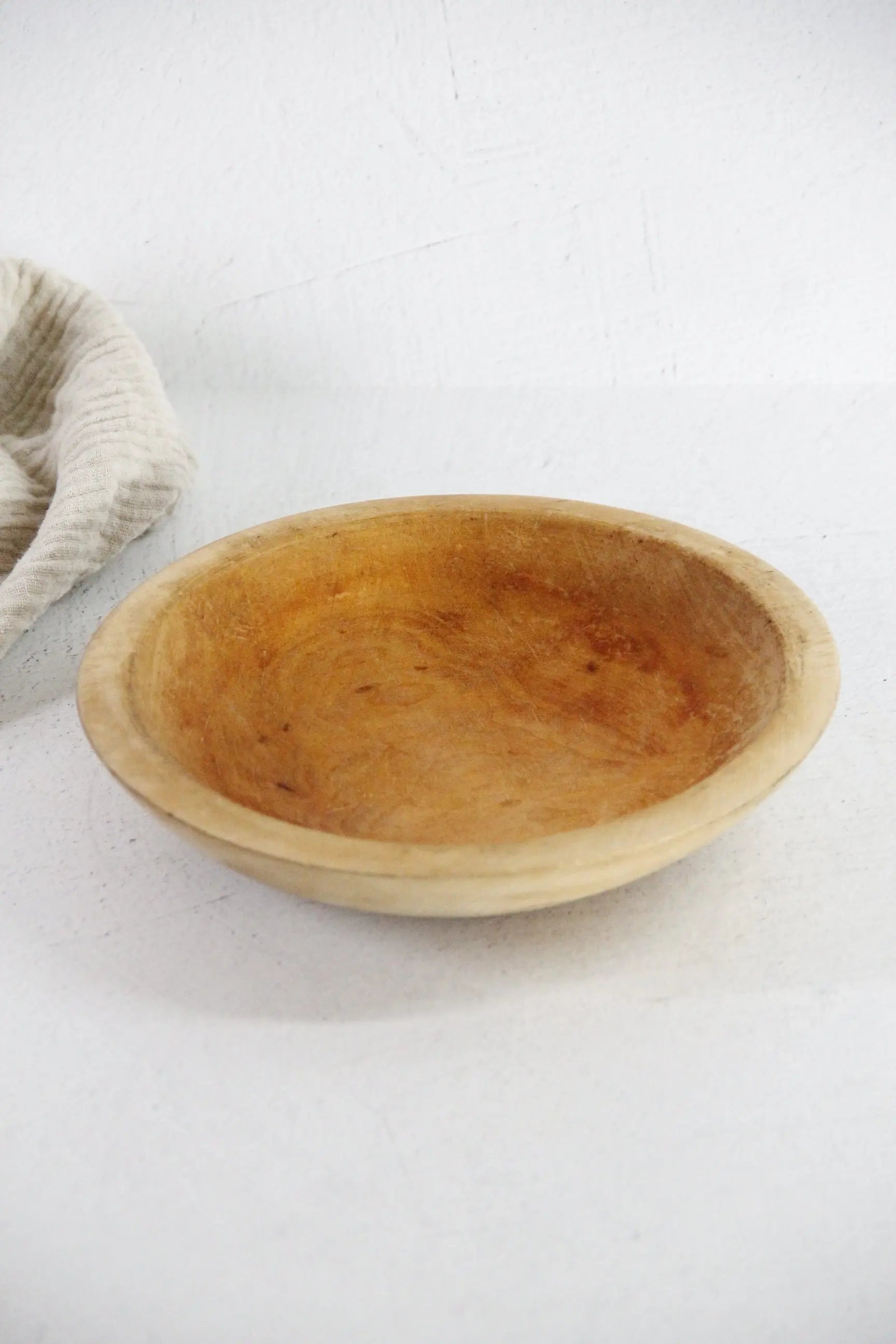 Vintage Munising Wood Bowl | Small Rustic Dough Bowl  Debra Hall Lifestyle