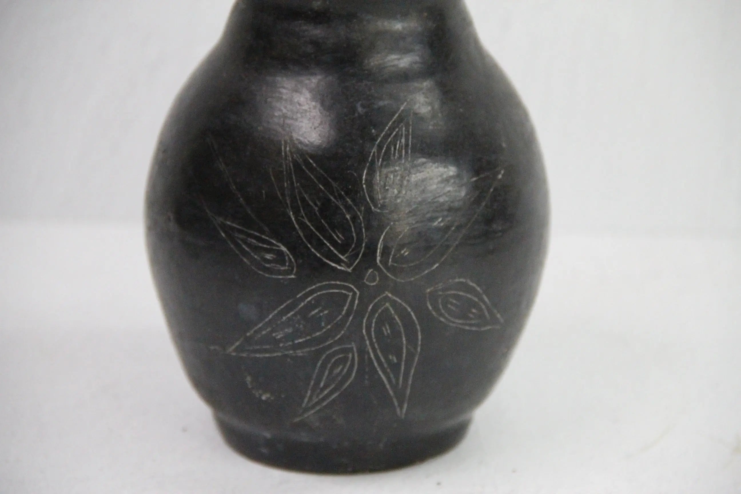 Vintage Oaxaca Black Pottery Vase | Signed Vessel  Debra Hall Lifestyle