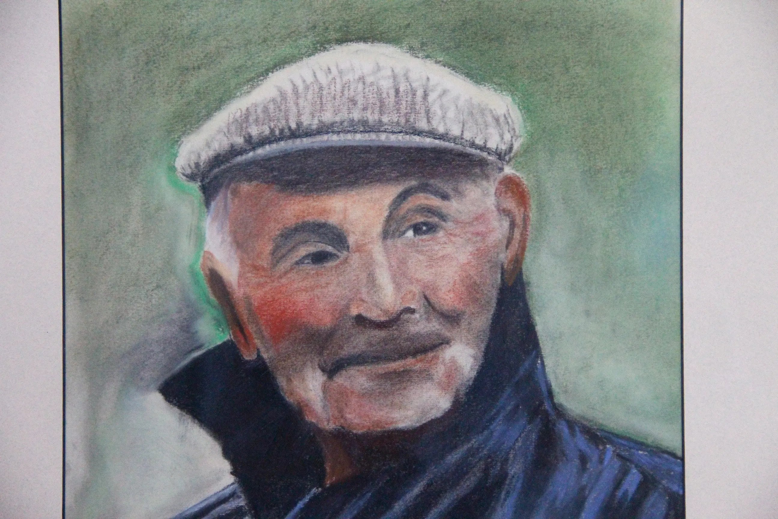 Vintage Original Pastel Art-Portrait Drawing Seaman  Debra Hall Lifestyle