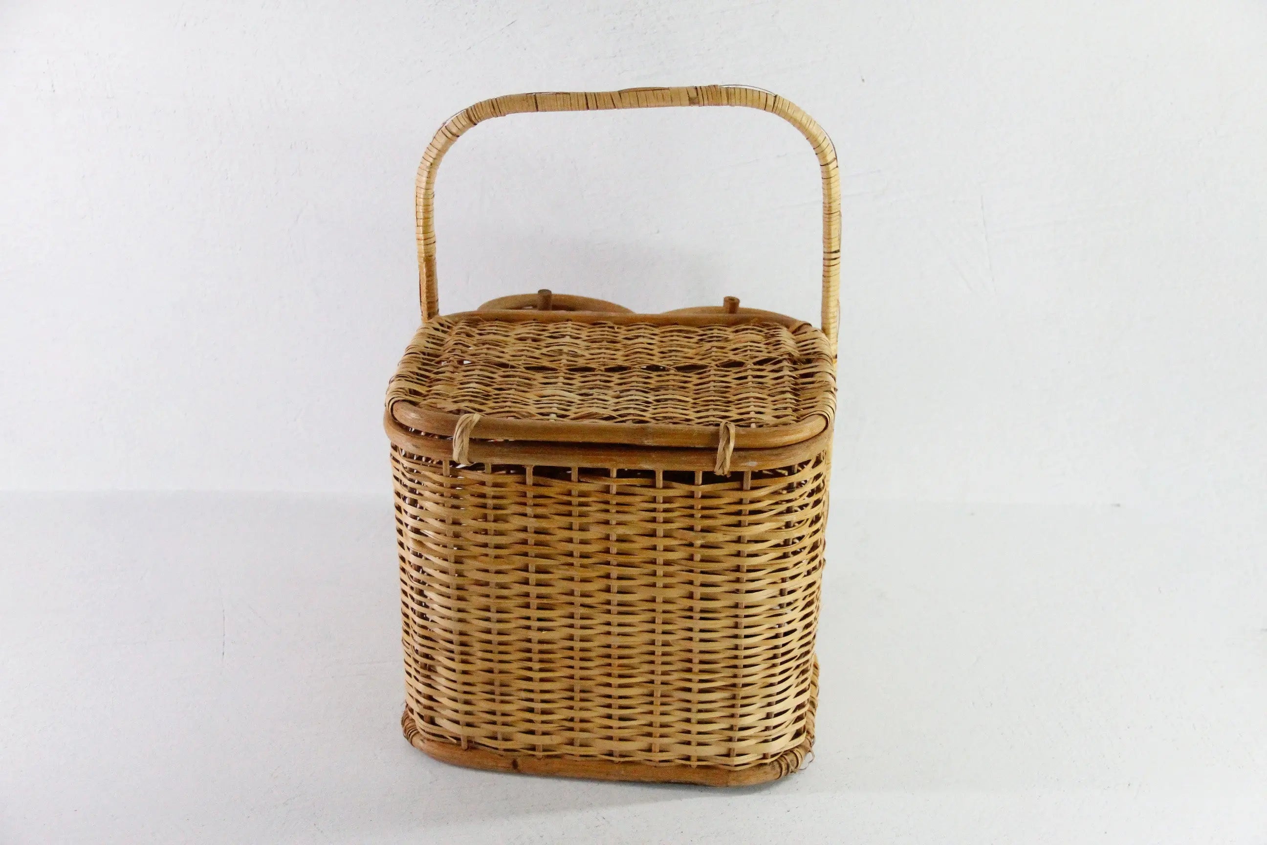 Vintage Picnic Basket Wine Caddy | Wicker 60s French Style  Debra Hall Lifestyle