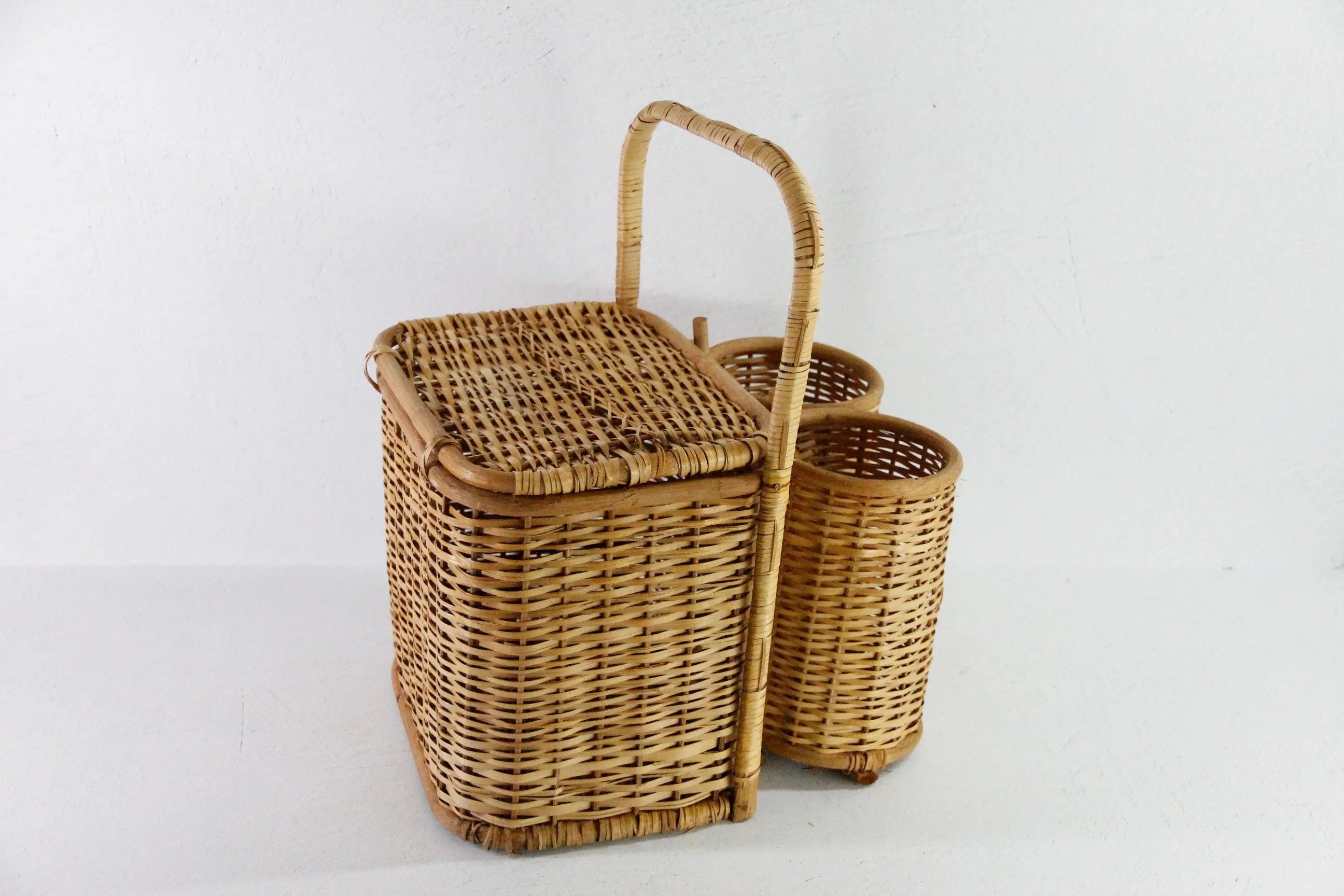 Vintage Picnic Basket Wine Caddy | Wicker 60s French Style  Debra Hall Lifestyle