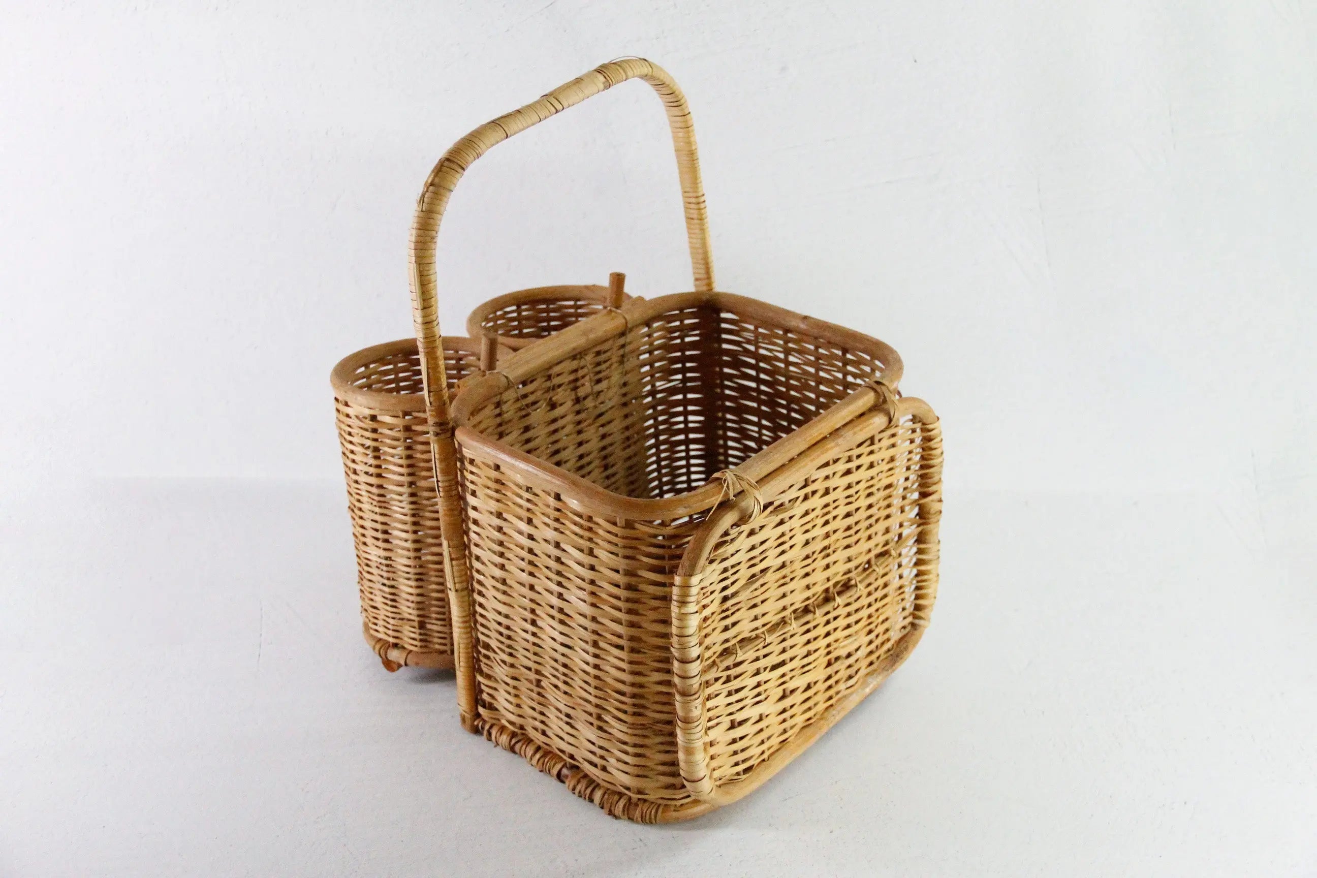 Vintage Picnic Basket Wine Caddy | Wicker 60s French Style  Debra Hall Lifestyle