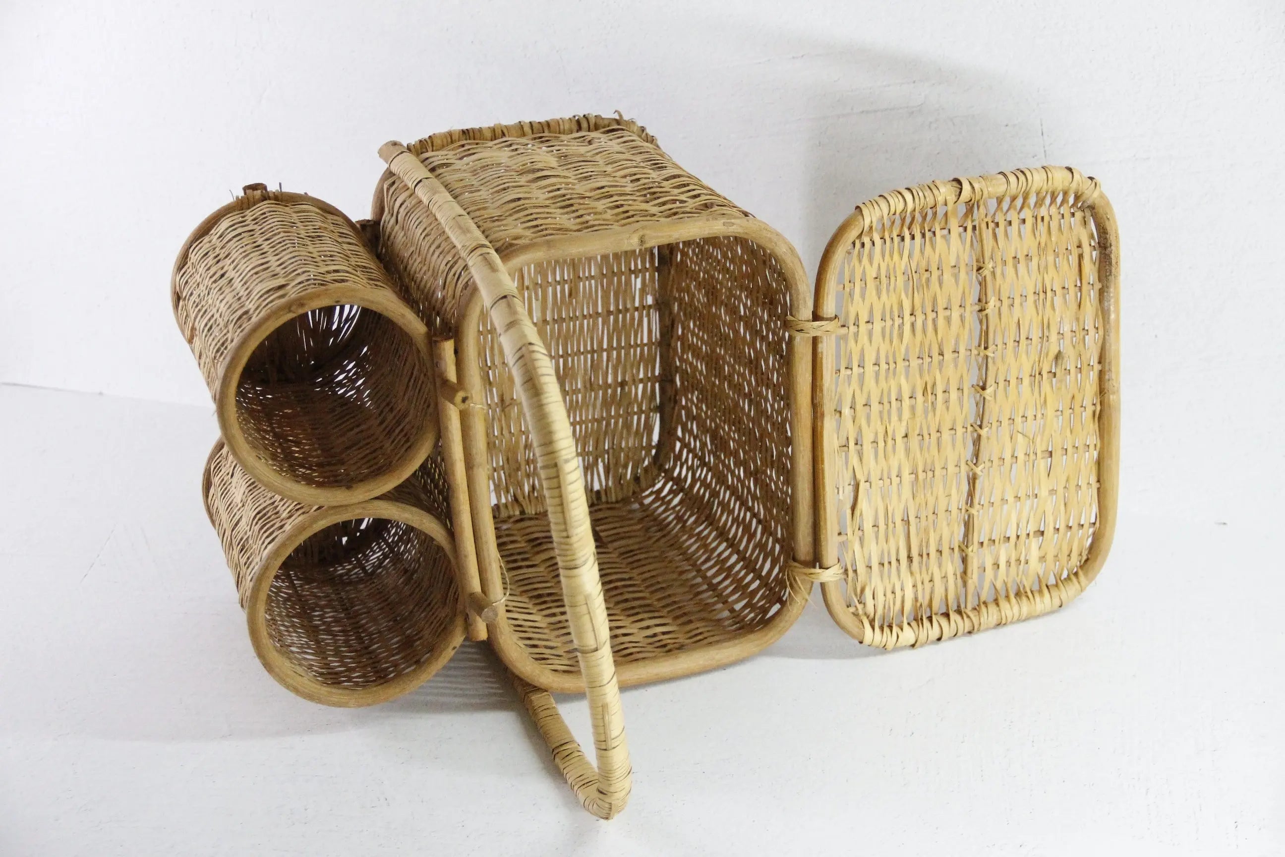 Vintage Picnic Basket Wine Caddy | Wicker 60s French Style  Debra Hall Lifestyle