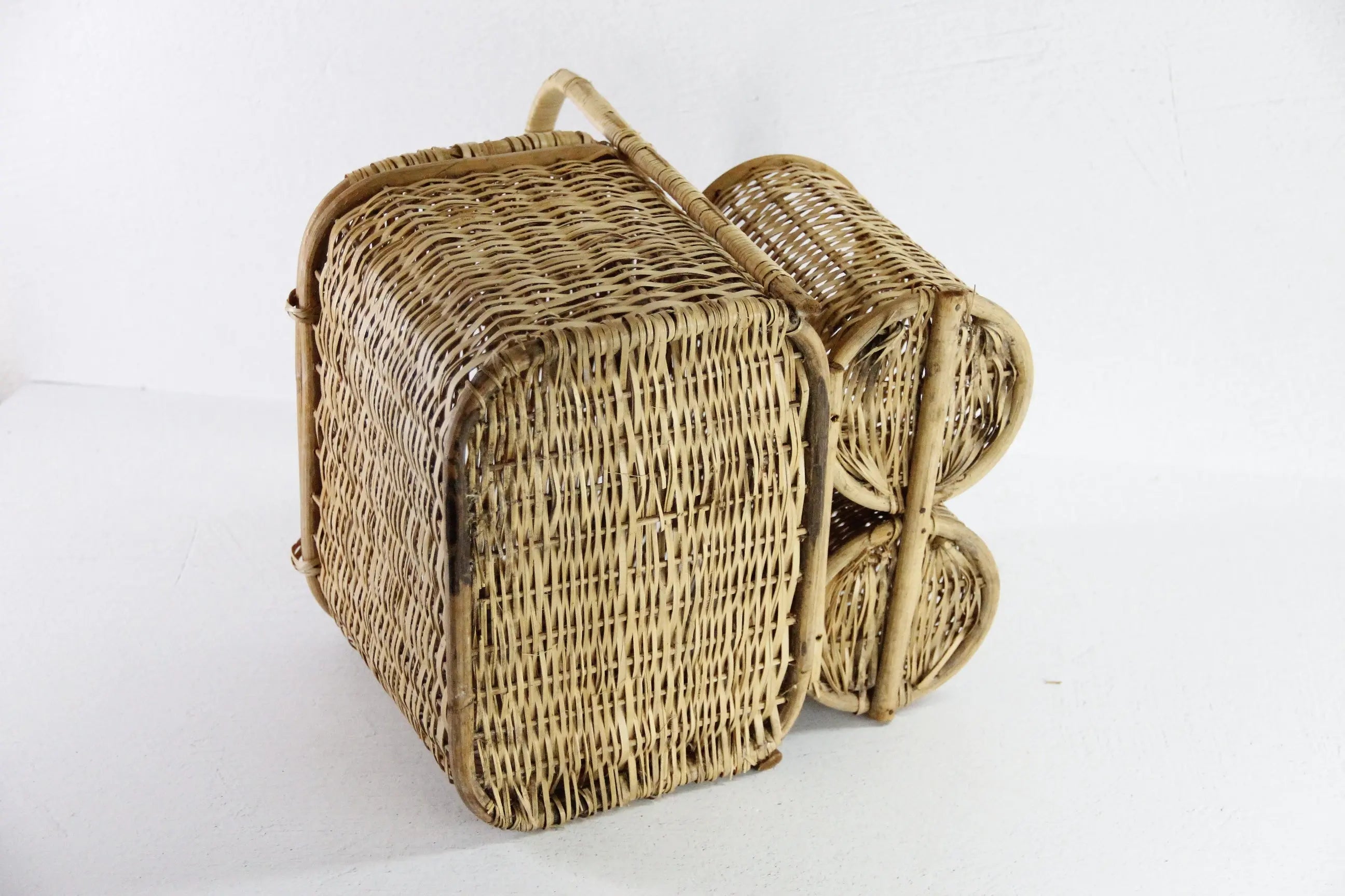 Vintage Picnic Basket Wine Caddy | Wicker 60s French Style  Debra Hall Lifestyle