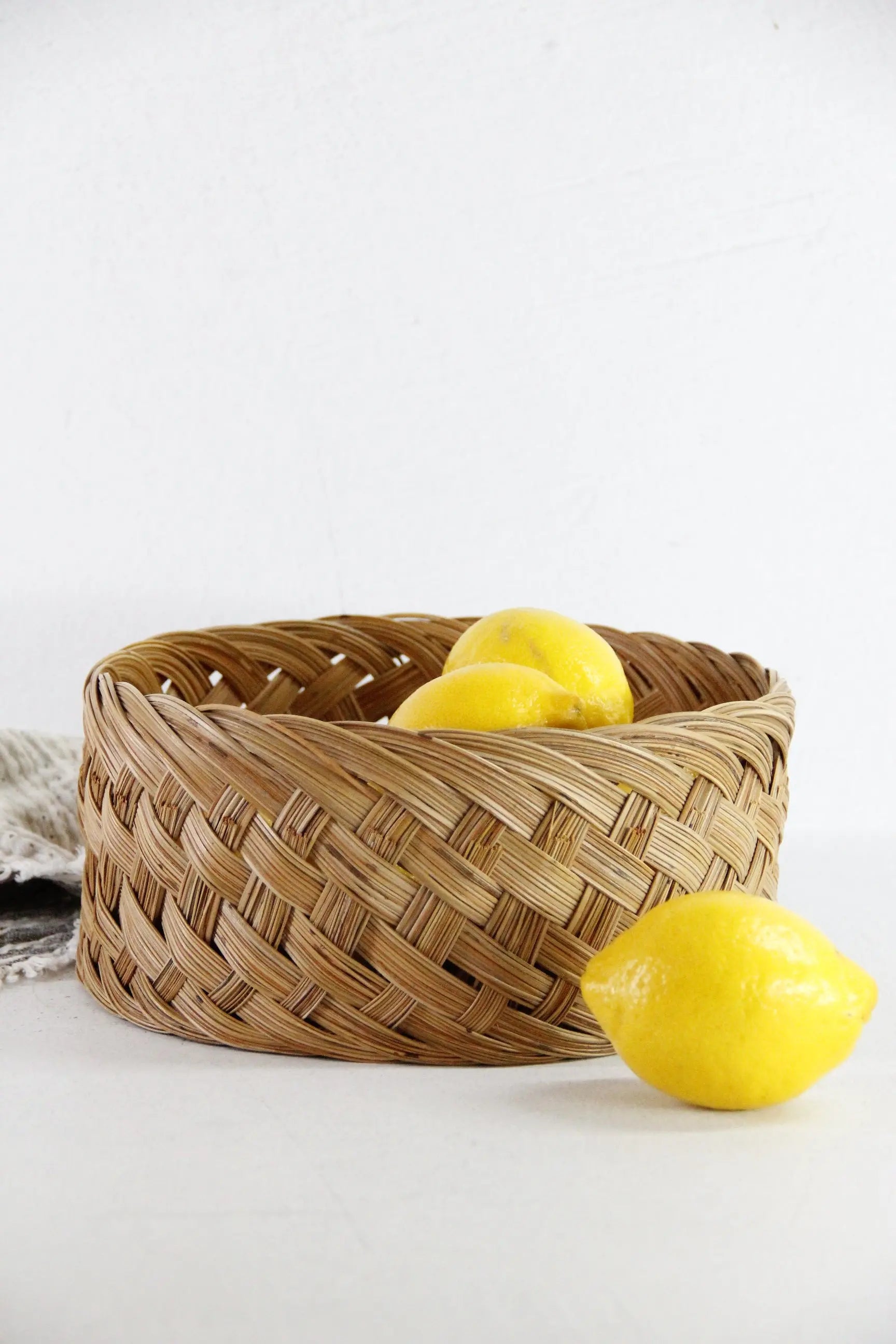 Vintage Plant Basket | Boho Hand Woven Bamboo  Debra Hall Lifestyle