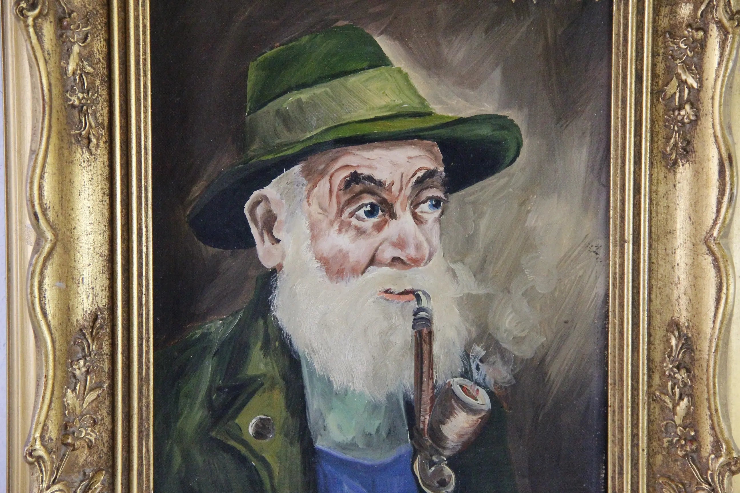 Vintage Portrait Oil Painting | European Old Man with Pipe  Debra Hall Lifestyle