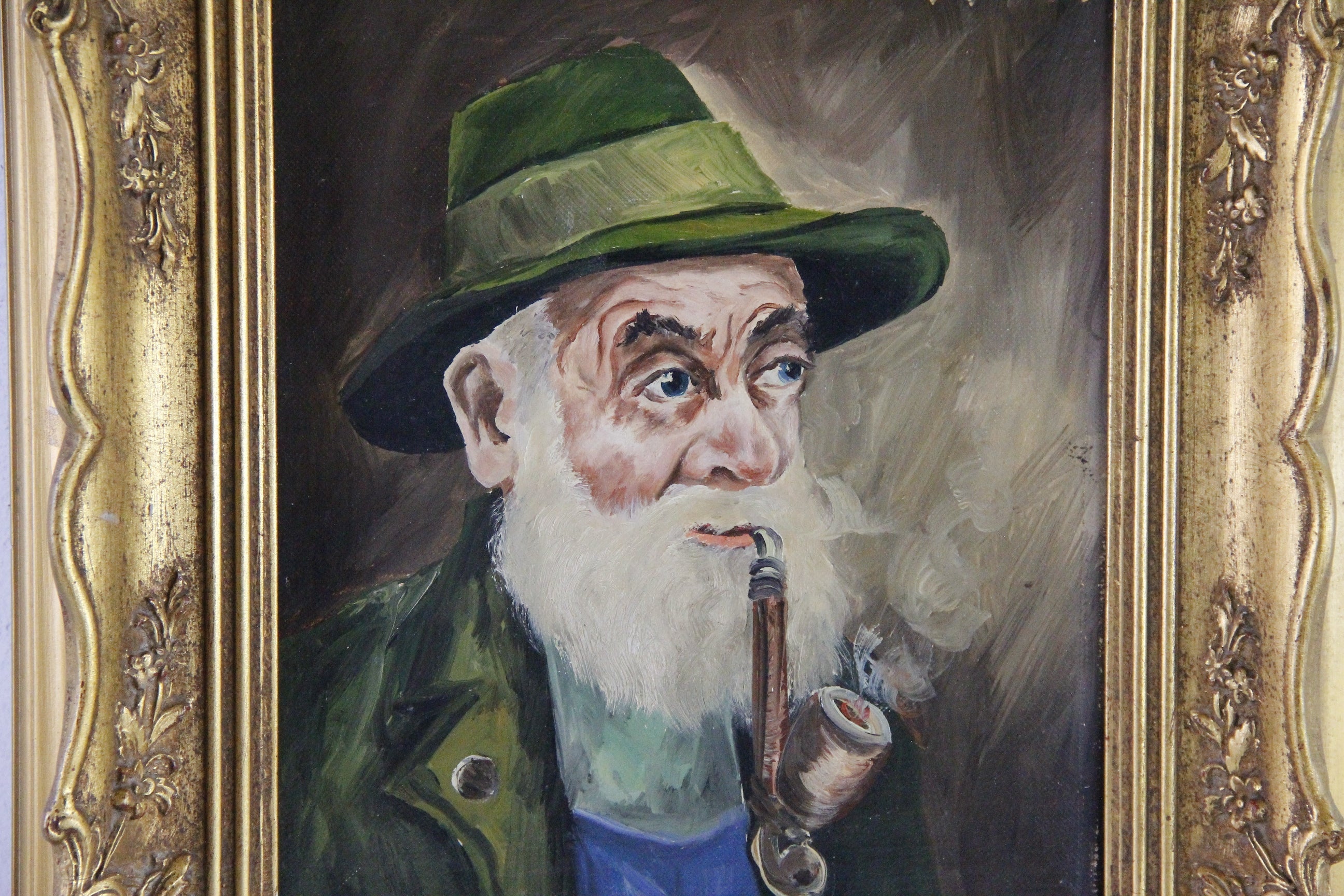 Vintage Portrait Oil Painting | European Old Man with Pipe  Debra Hall Lifestyle
