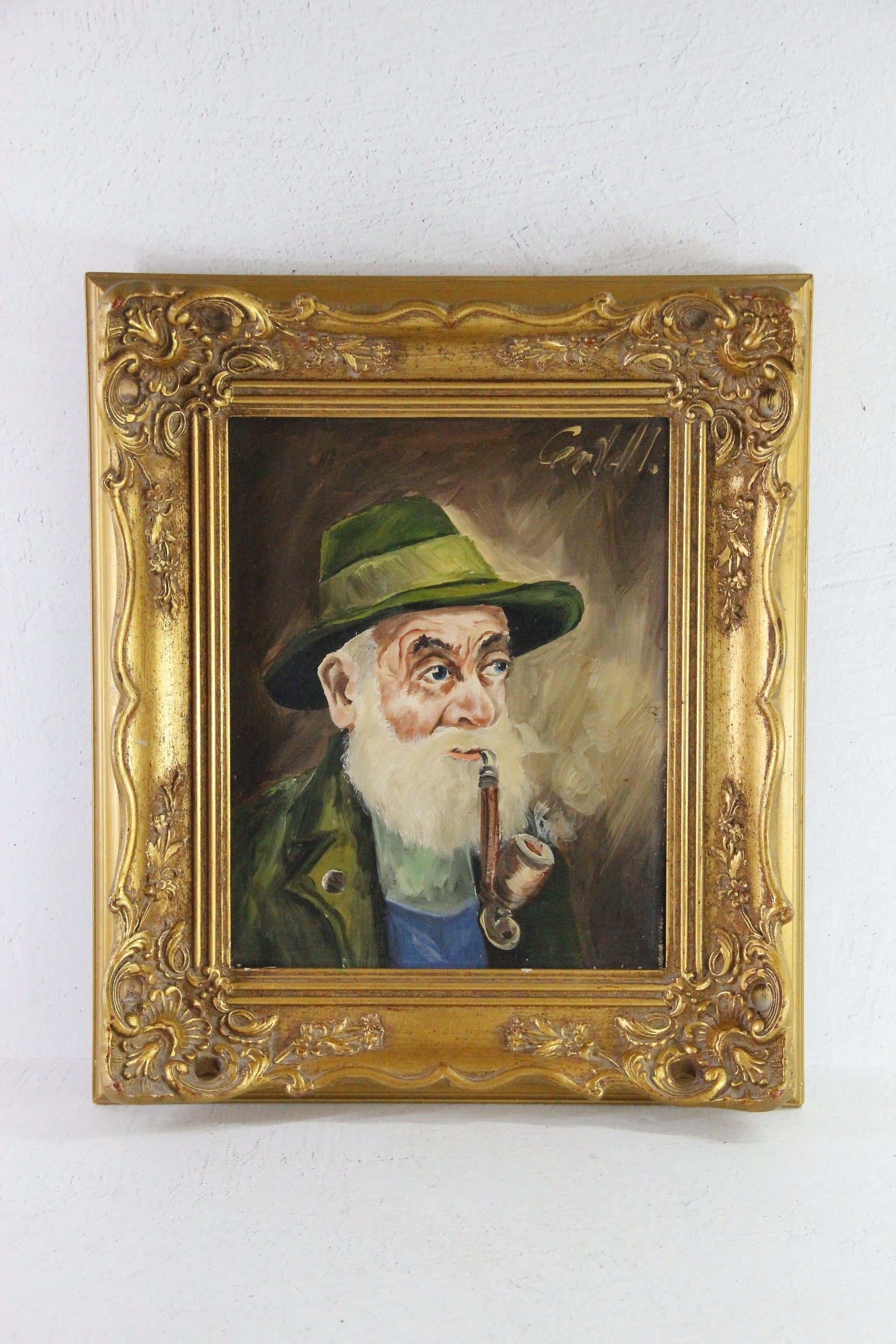 Vintage Portrait Oil Painting | European Old Man with Pipe  Debra Hall Lifestyle