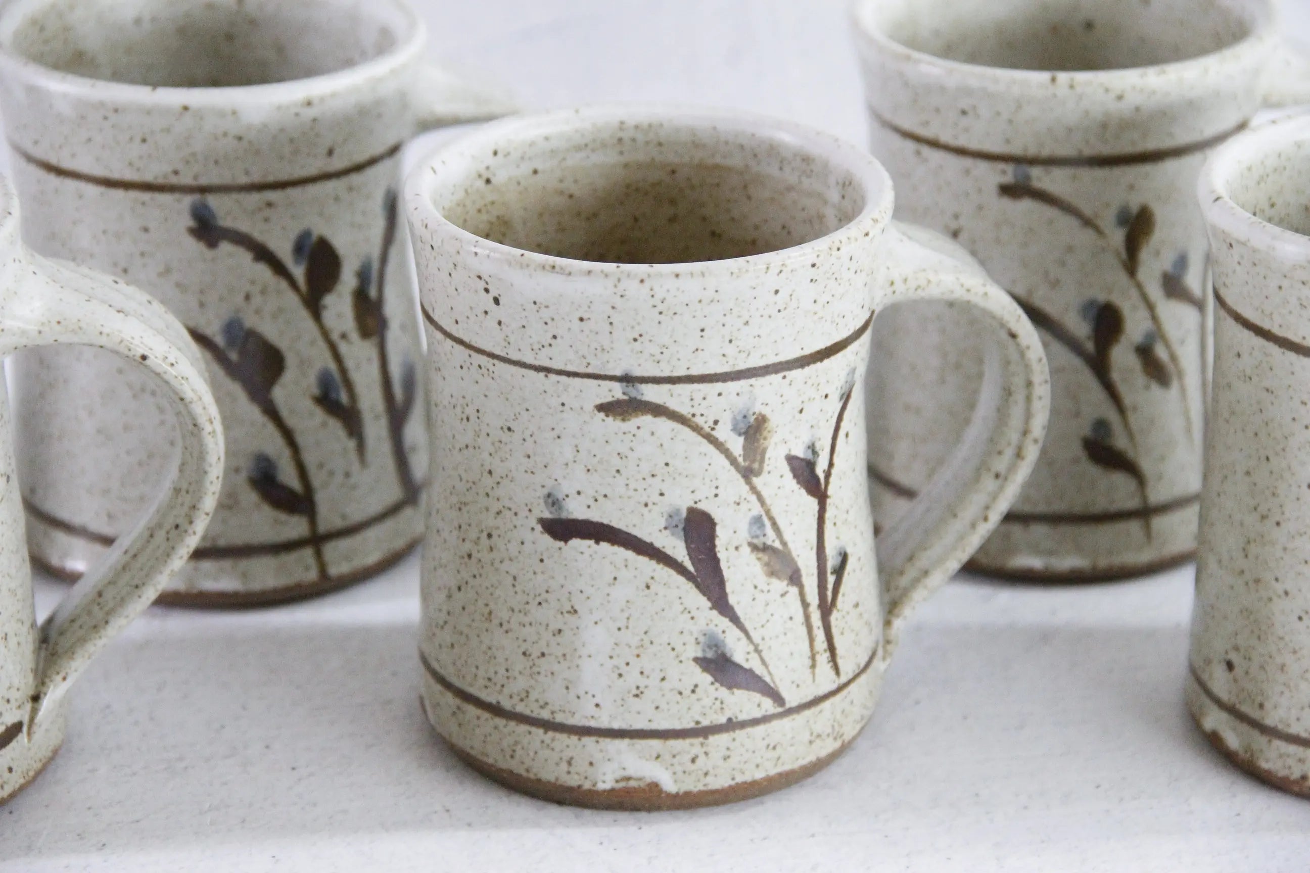 Vintage Pottery Mugs | 6 Hand Made One of a Kind Cup  Debra Hall Lifestyle