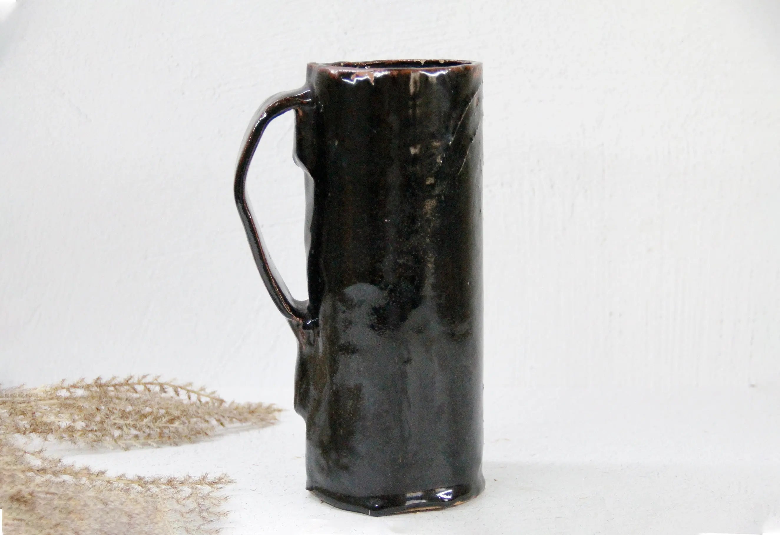 Vintage Pottery Pitcher | Studio Art Abstract Vase  Debra Hall Lifestyle