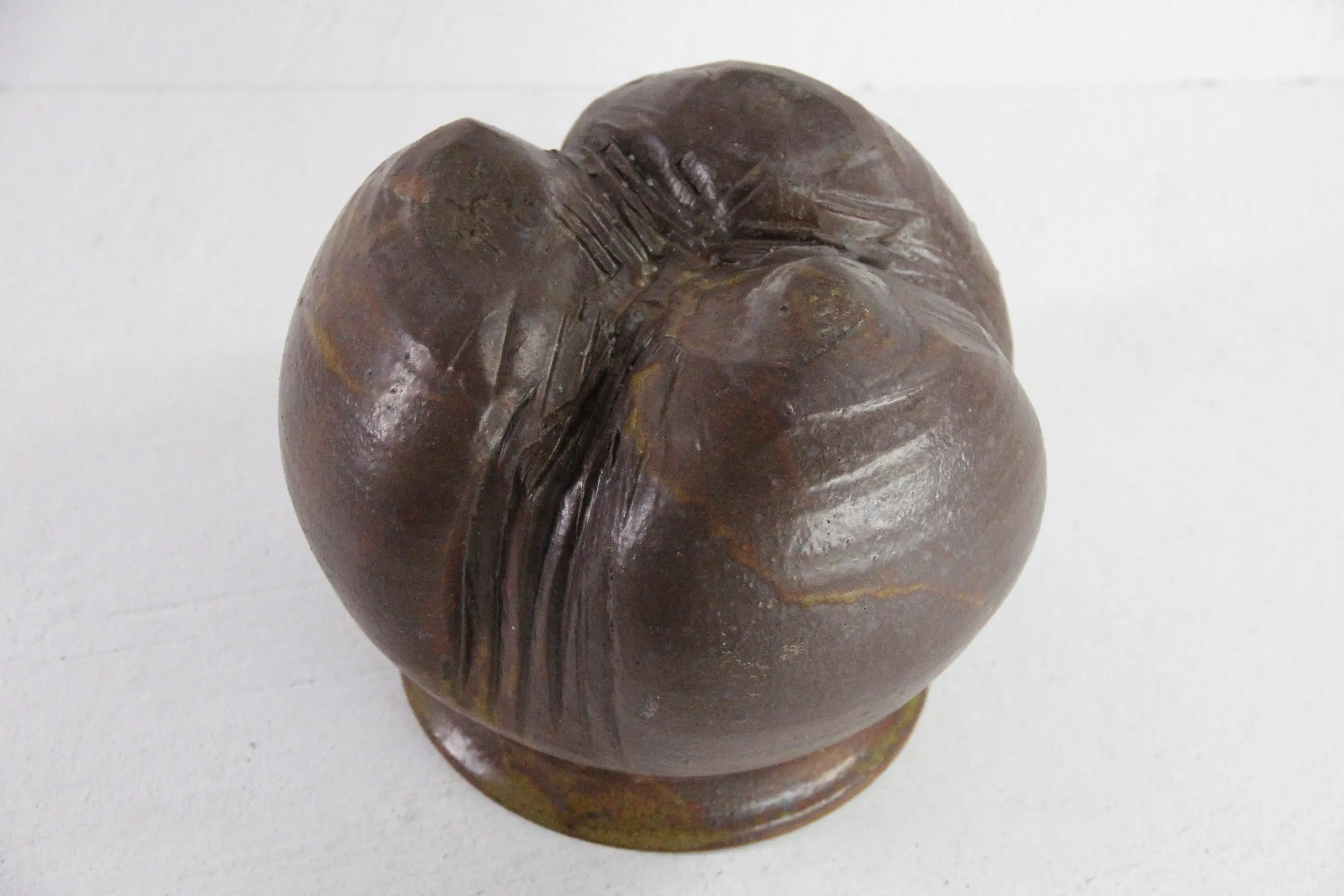 Vintage Pottery Planter | Chocolate Hand Thrown Signed  Debra Hall Lifestyle