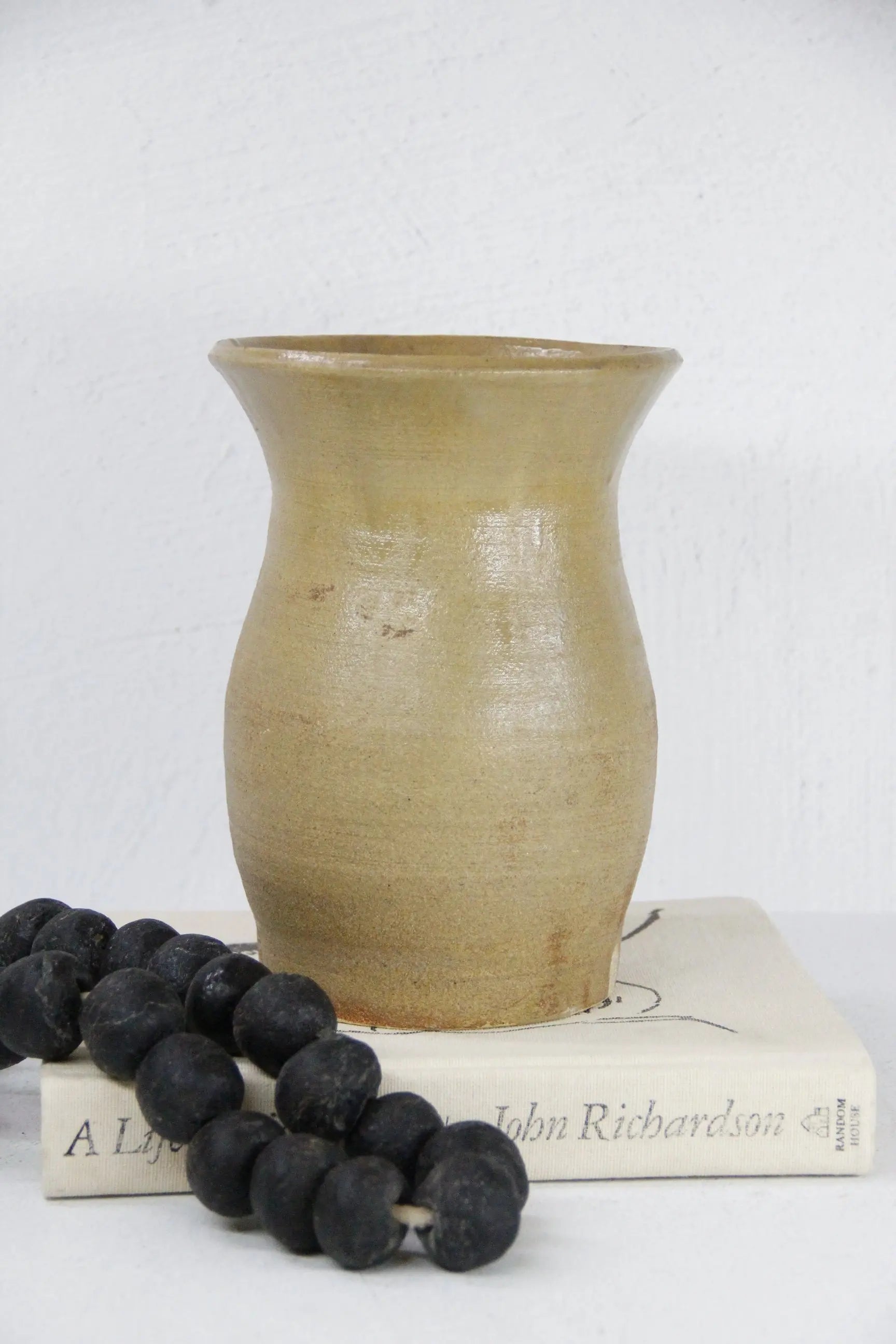 Vintage Pottery Vase Large-Neutral Studio Art Pottery  Debra Hall Lifestyle