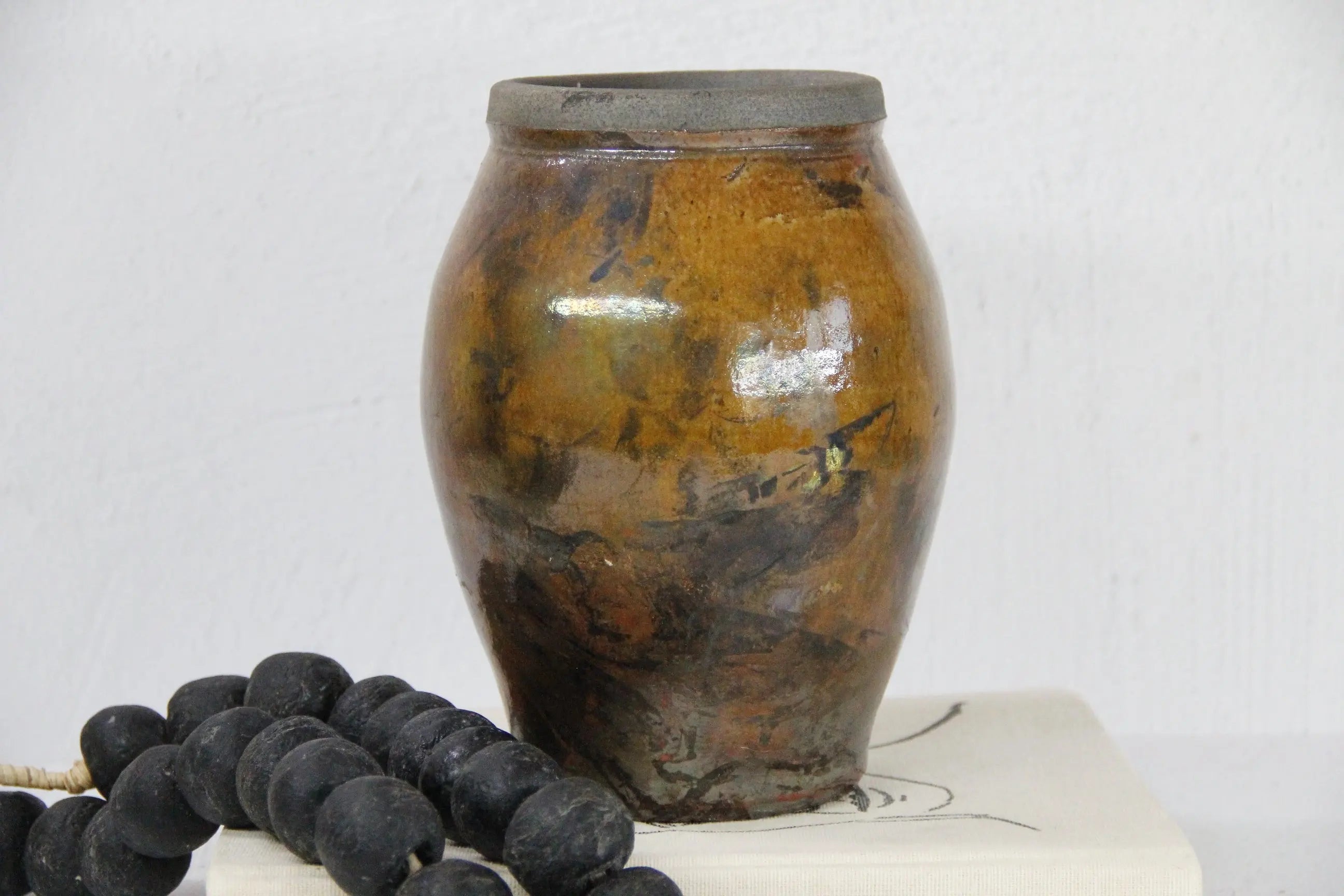 Vintage Pottery Vase Large-Studio Art Glazed Pottery  Debra Hall Lifestyle