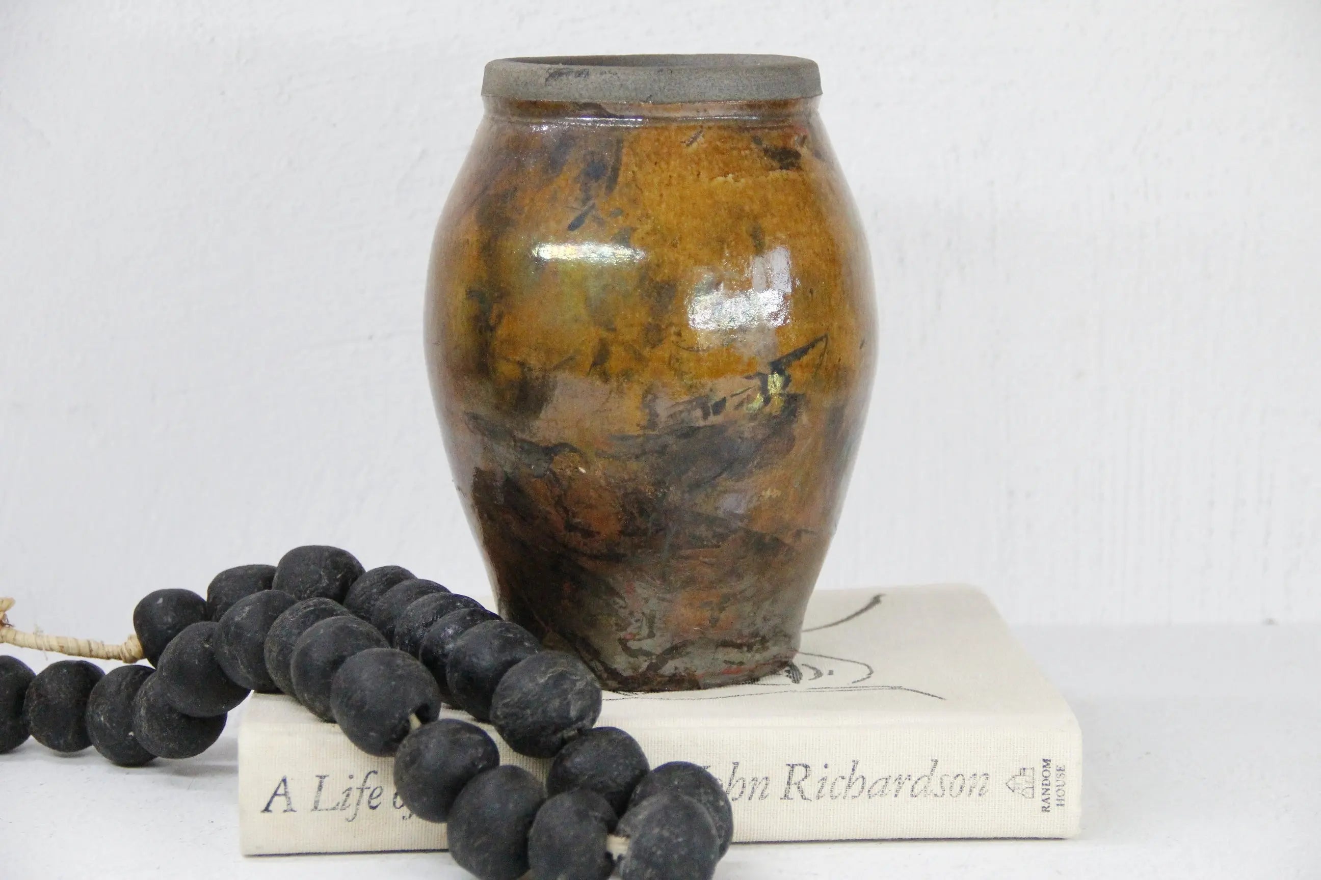 Vintage Pottery Vase Large-Studio Art Glazed Pottery  Debra Hall Lifestyle