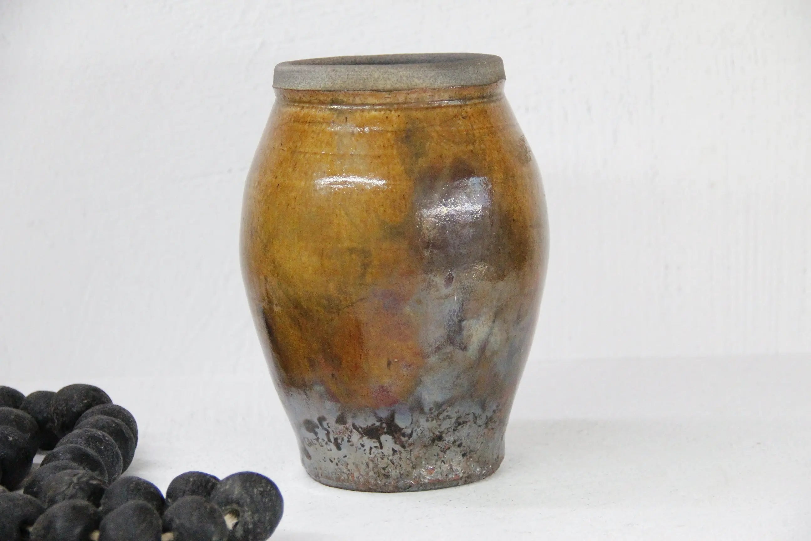Vintage Pottery Vase Large-Studio Art Glazed Pottery  Debra Hall Lifestyle
