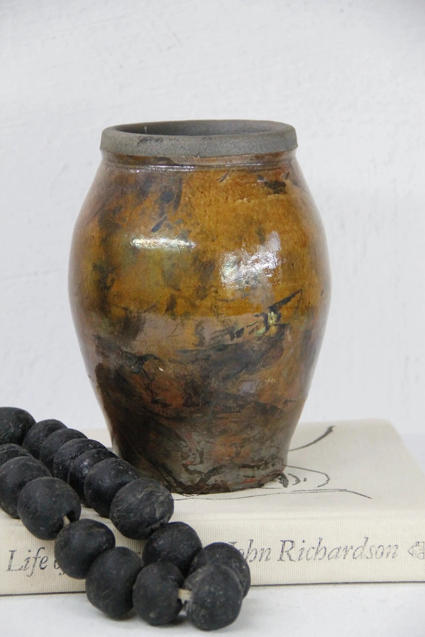Vintage Pottery Vase Large-Studio Art Glazed Pottery  Debra Hall Lifestyle