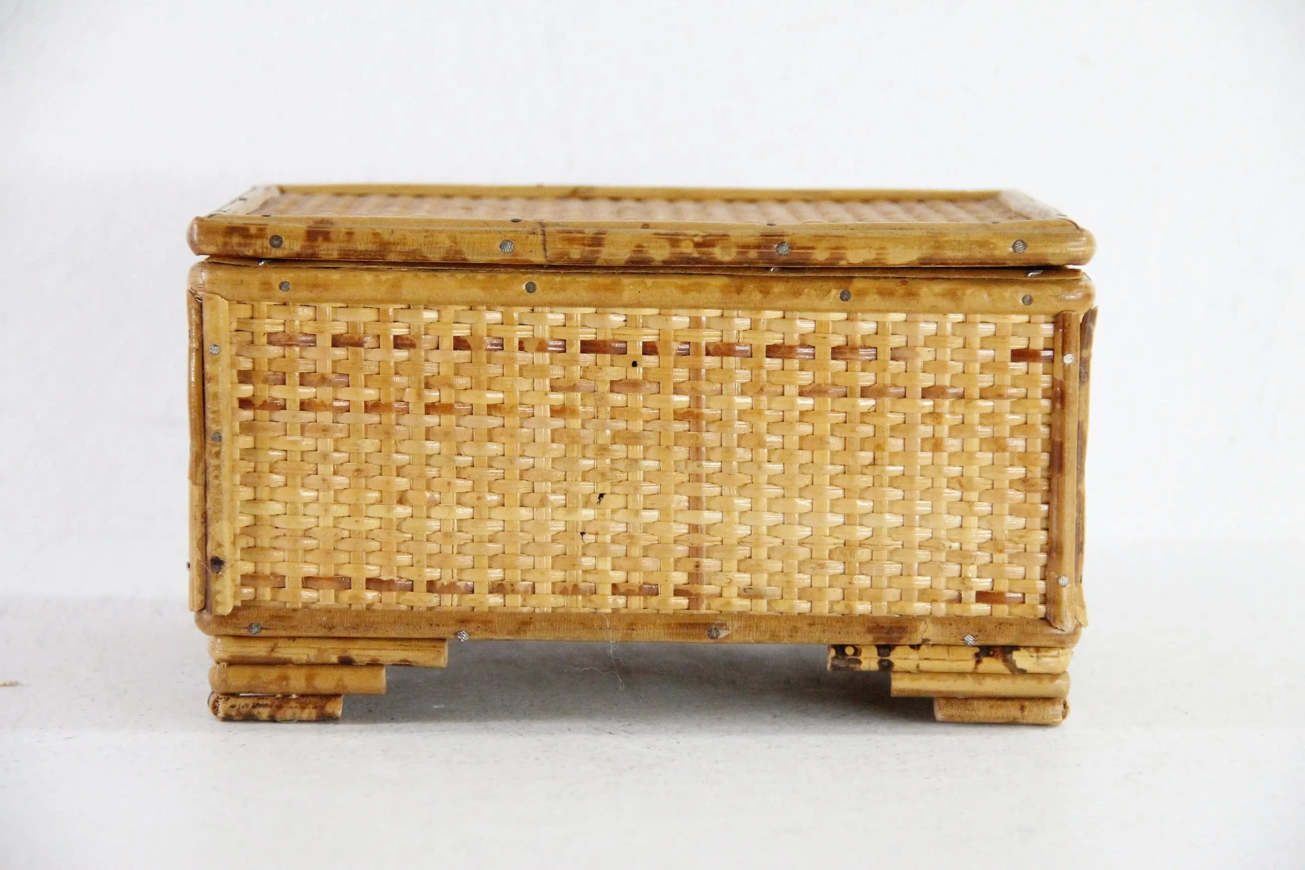 Vintage Rattan Jewelry Box | Bamboo Remote/Keepsake Storage  Debra Hall Lifestyle