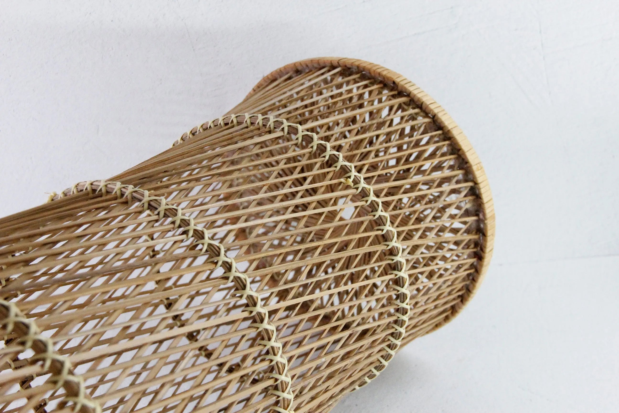 Vintage Rattan Plant Stand | Tall Umbrella Basket