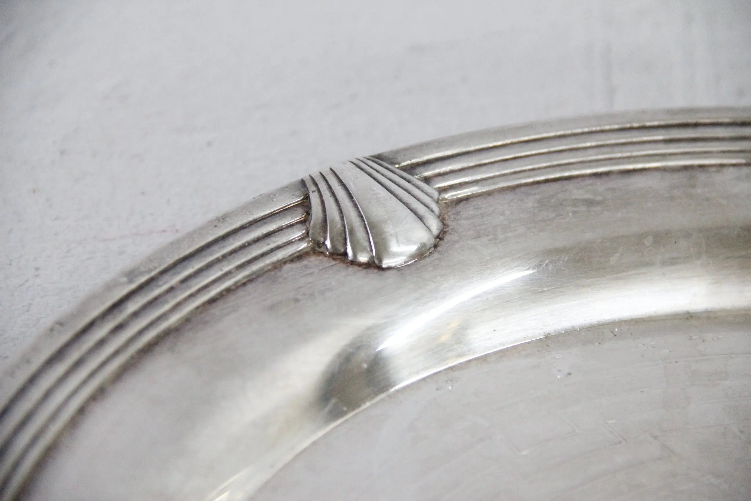 Vintage Round Silver Tray | Coastal Seashell 12.5" Barware Gallery  Debra Hall Lifestyle