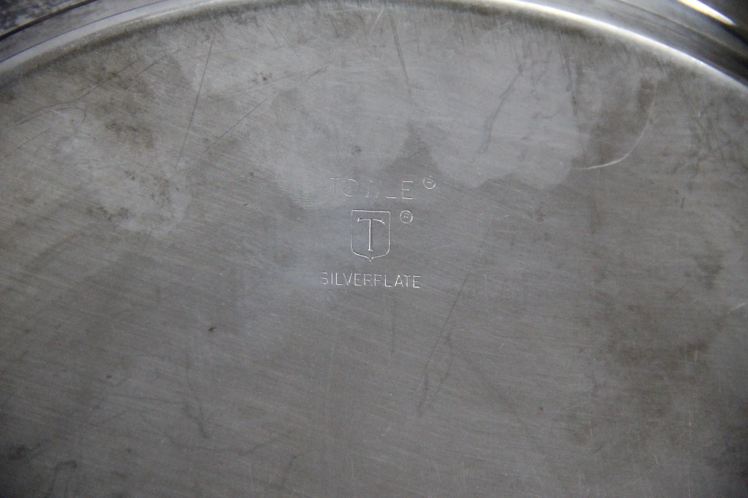 Vintage Round Silver Tray | Coastal Seashell 12.5" Barware Gallery  Debra Hall Lifestyle