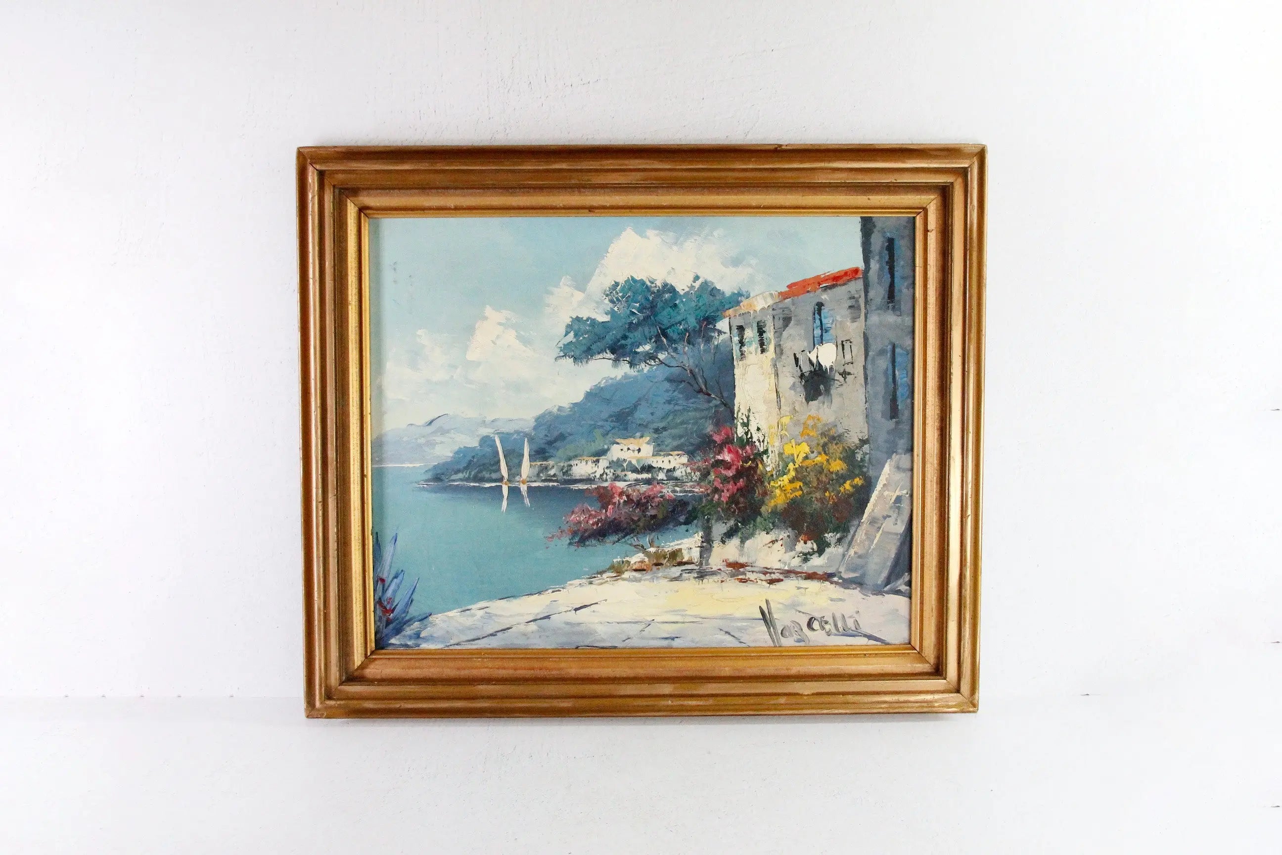 Vintage Seascape Oil Painting | Vibrant Italian Villa  Debra Hall Lifestyle