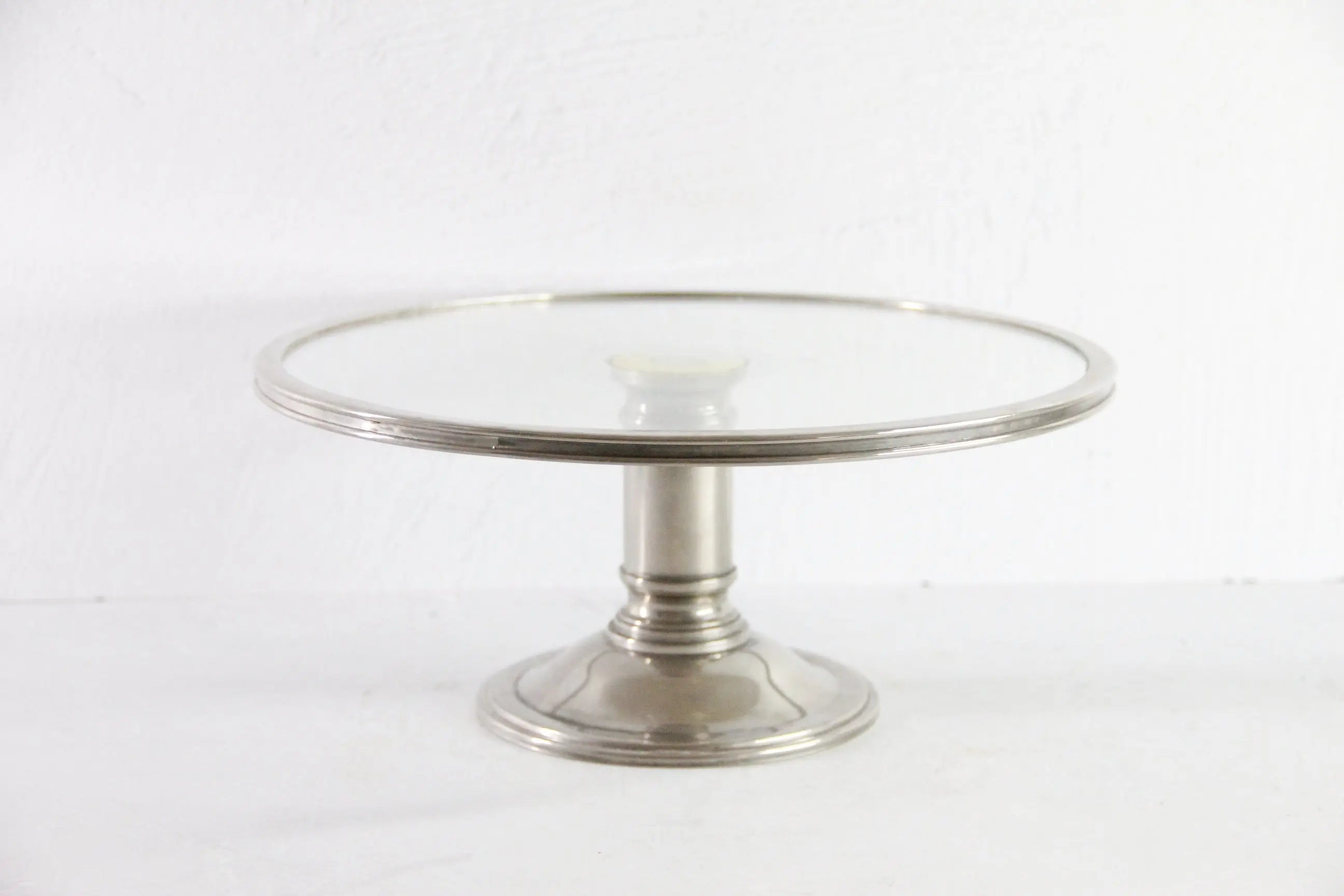 Vintage Silver Cake Stand With Glass Plate | Art Deco Style  Debra Hall Lifestyle