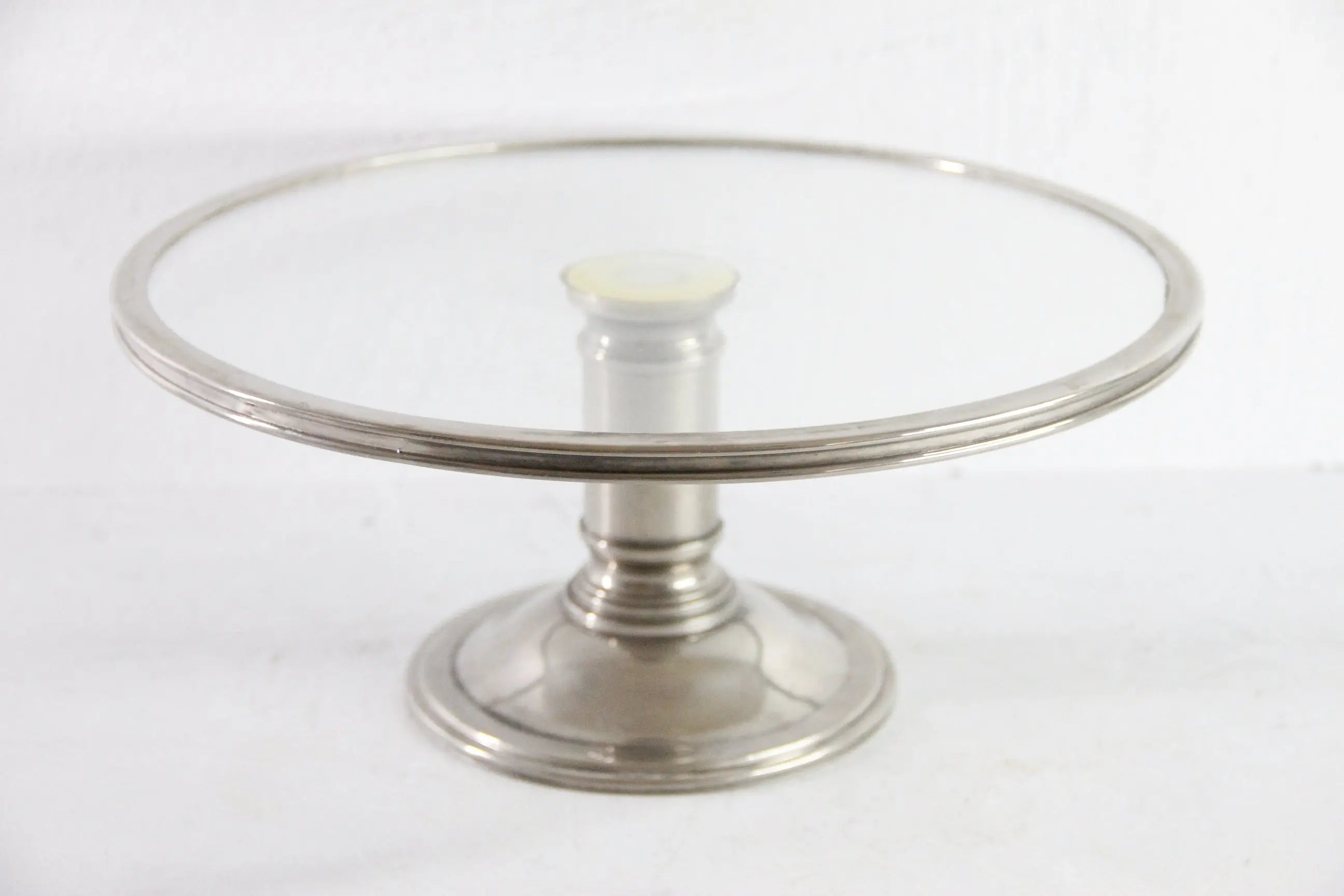 Vintage Silver Cake Stand With Glass Plate | Art Deco Style  Debra Hall Lifestyle