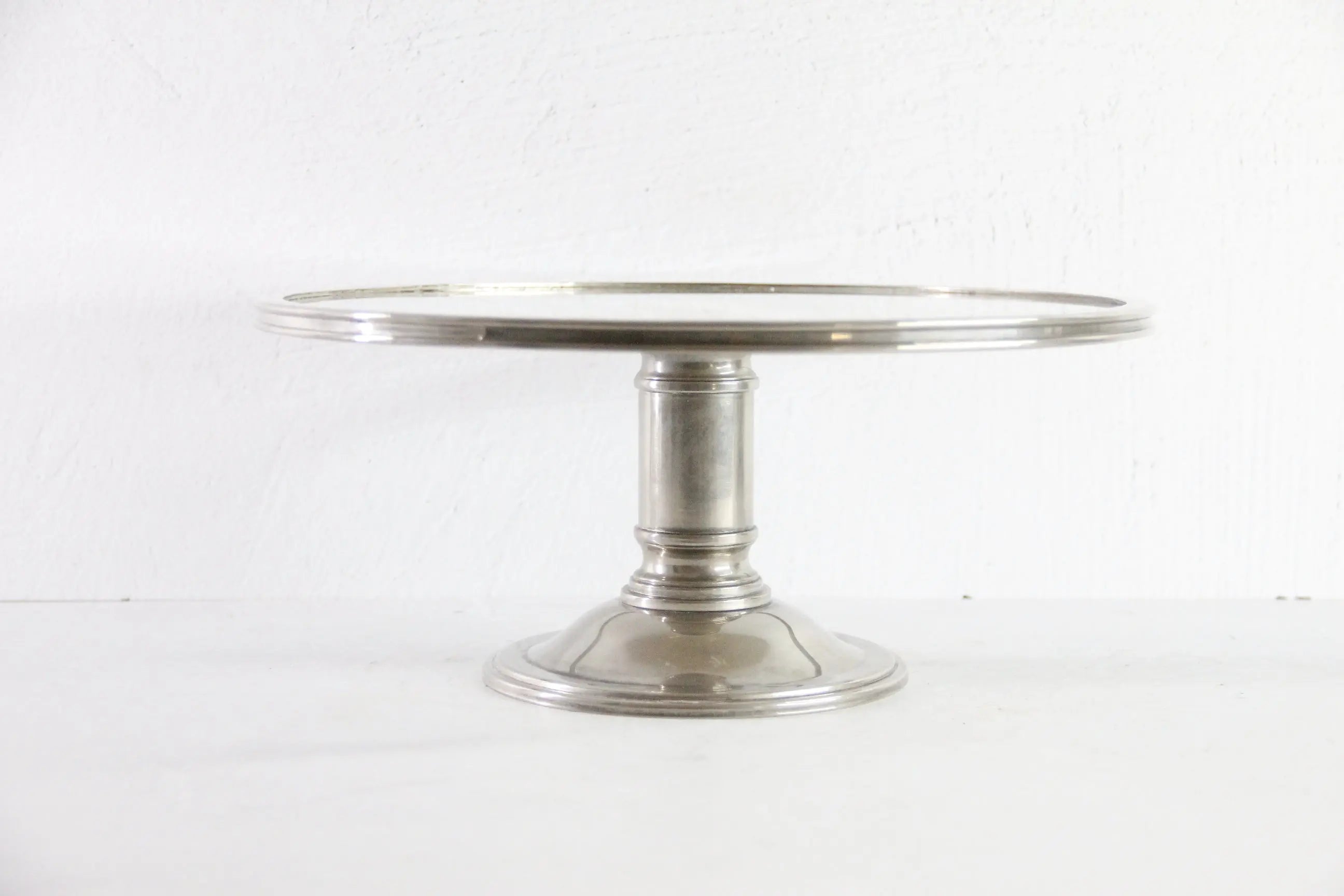 Vintage Silver Cake Stand With Glass Plate | Art Deco Style  Debra Hall Lifestyle