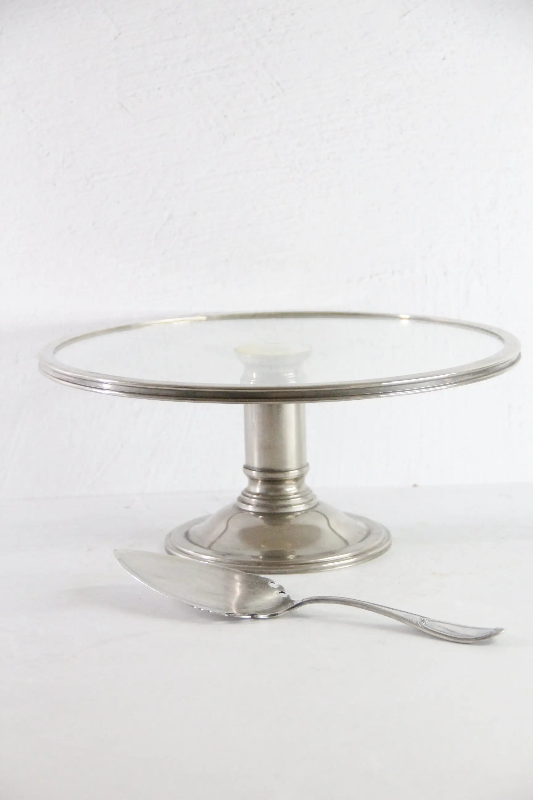 Vintage Silver Cake Stand With Glass Plate | Art Deco Style  Debra Hall Lifestyle