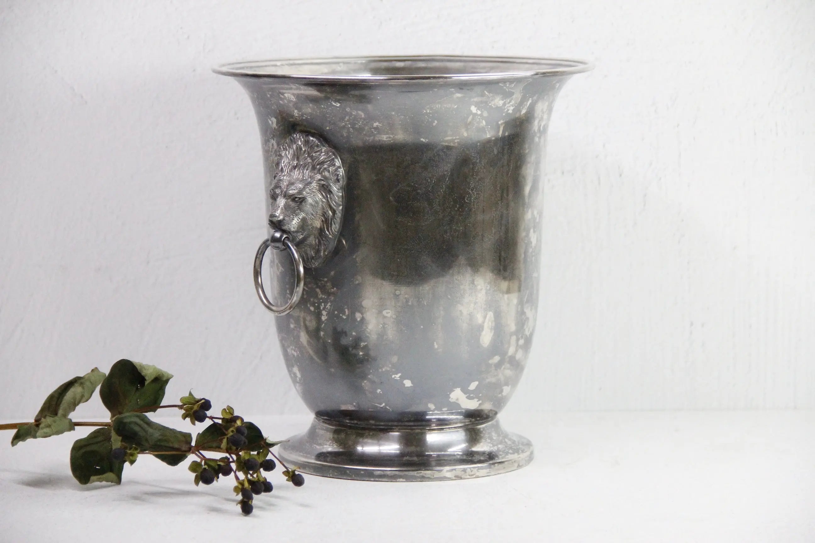 Vintage Silver Champagne Bucket | French Lions Head Handles  Debra Hall Lifestyle
