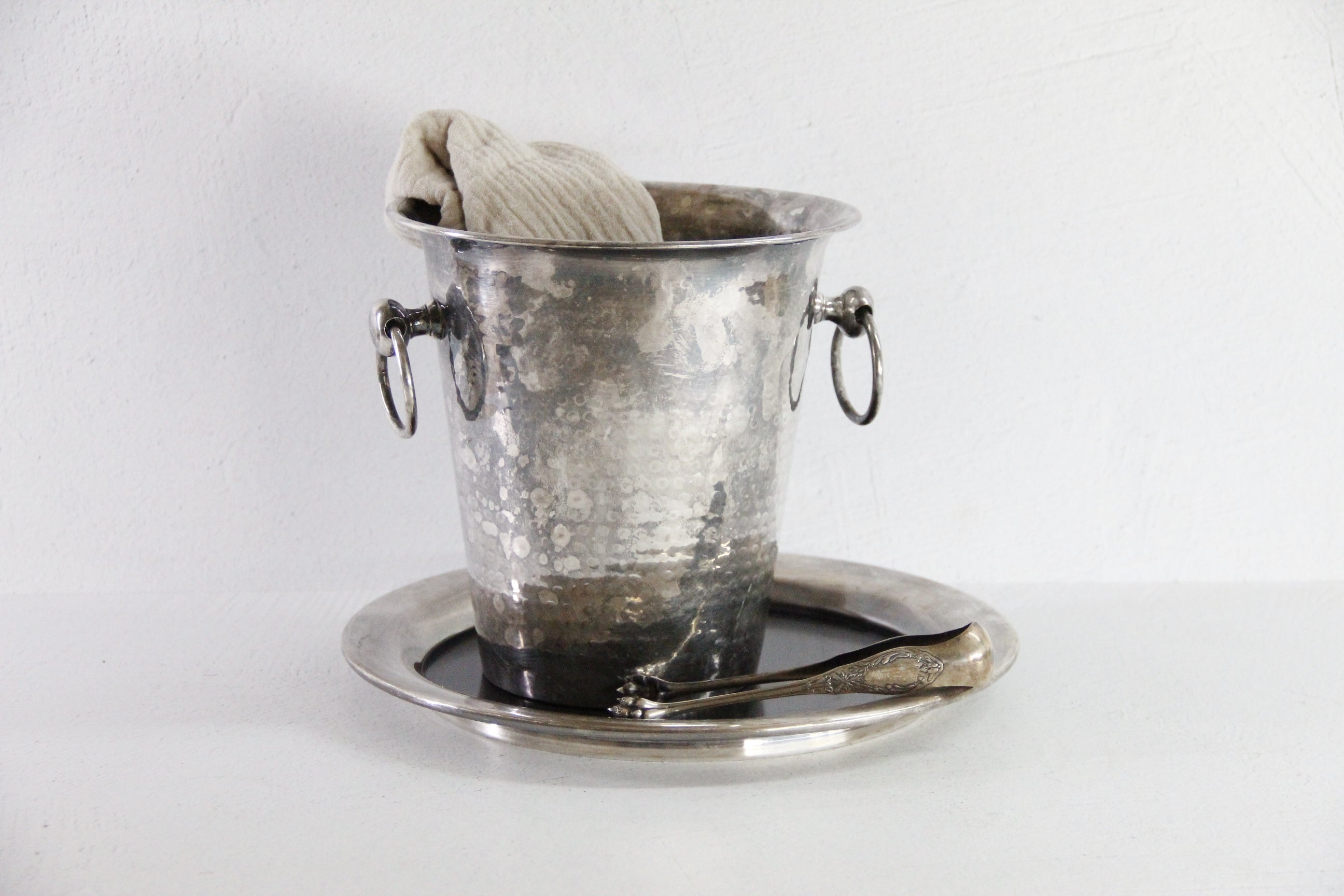 Vintage Silver Ice Bucket | Champagne Wine Cooler  Debra Hall Lifestyle