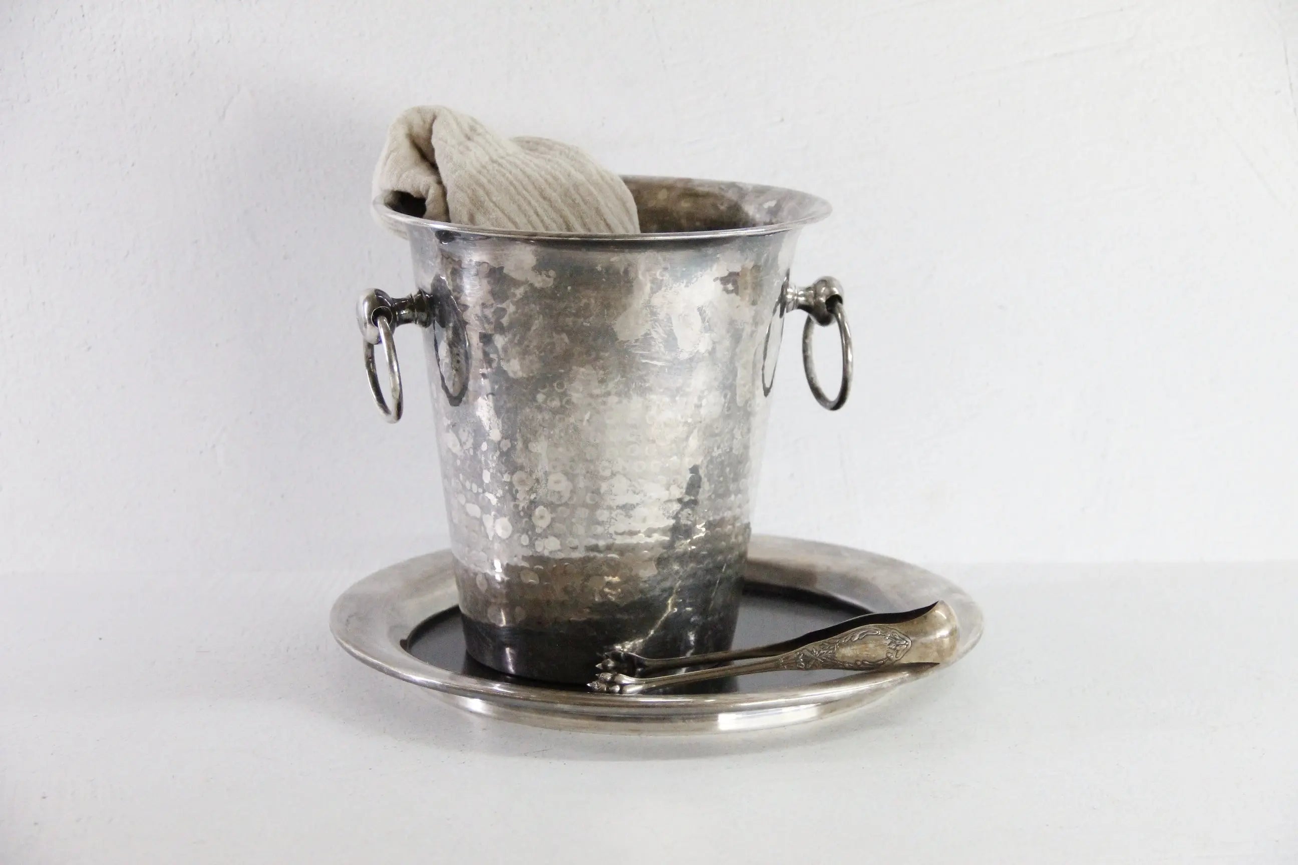 Vintage Silver Ice Bucket | Champagne Wine Cooler  Debra Hall Lifestyle