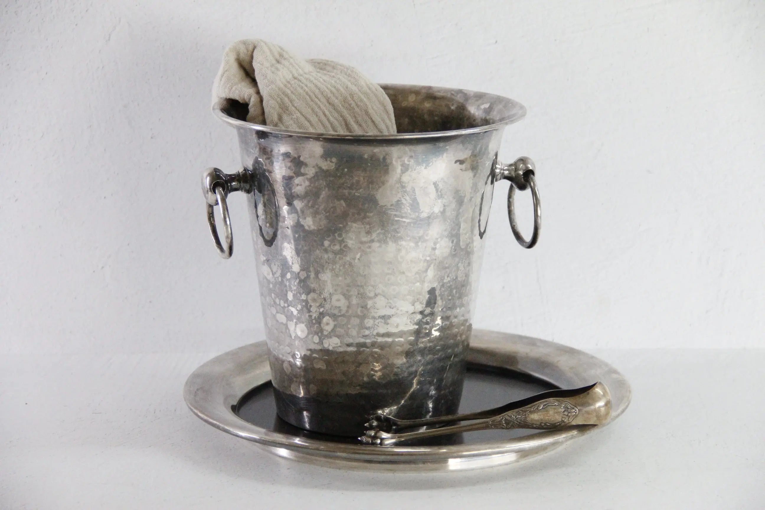 Vintage Silver Ice Bucket | Champagne Wine Cooler  Debra Hall Lifestyle