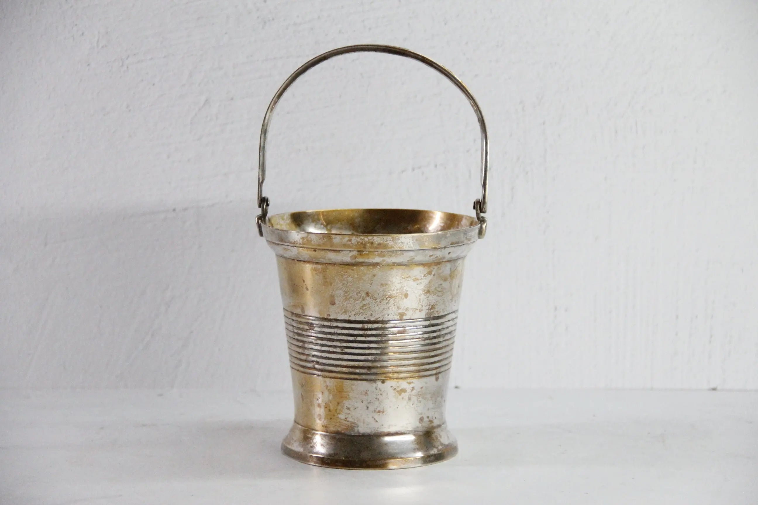 Vintage Silver Ice Bucket | Small Wine Cooler-Bar Decor  Debra Hall Lifestyle
