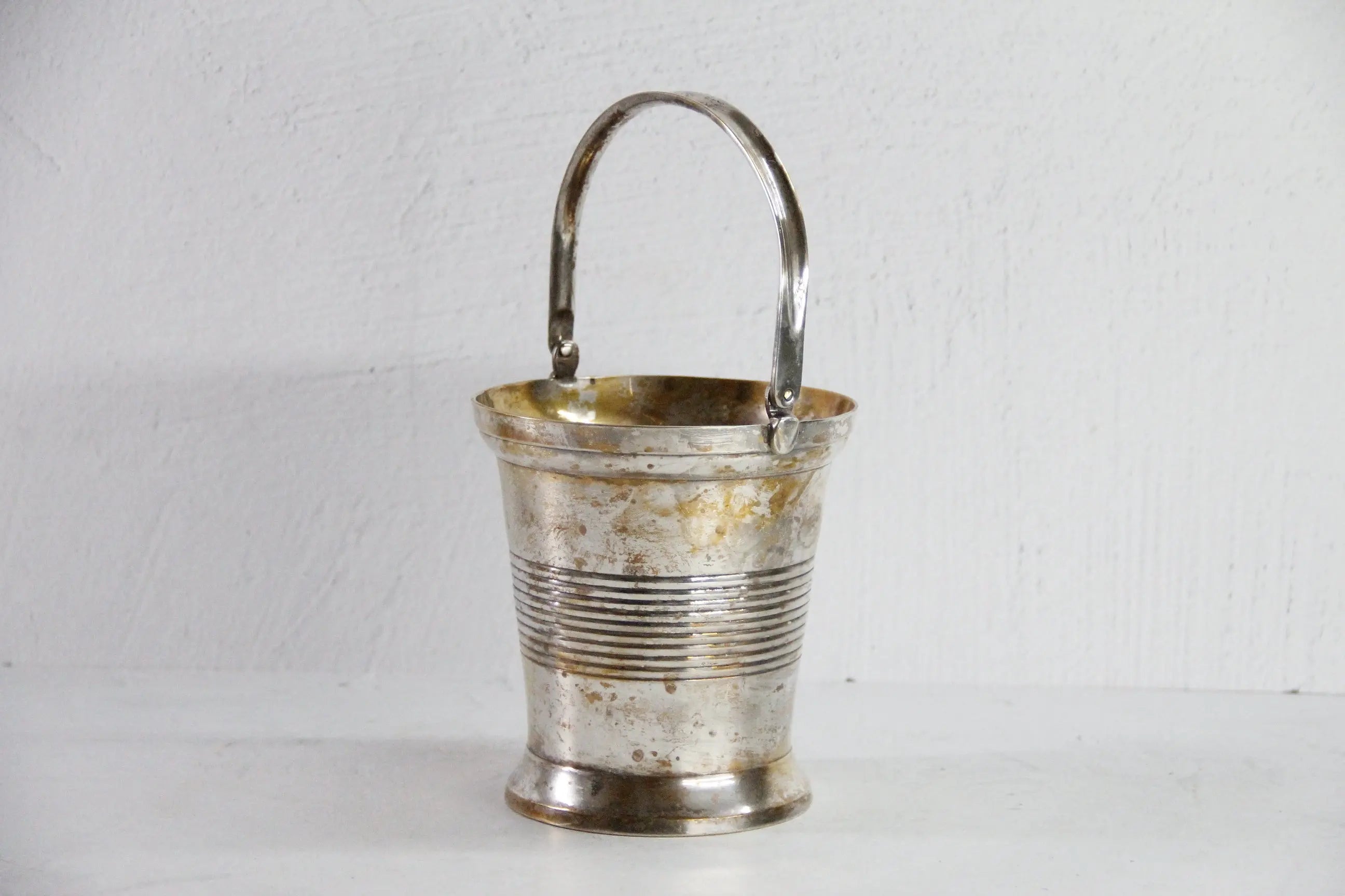 Vintage Silver Ice Bucket | Small Wine Cooler-Bar Decor  Debra Hall Lifestyle