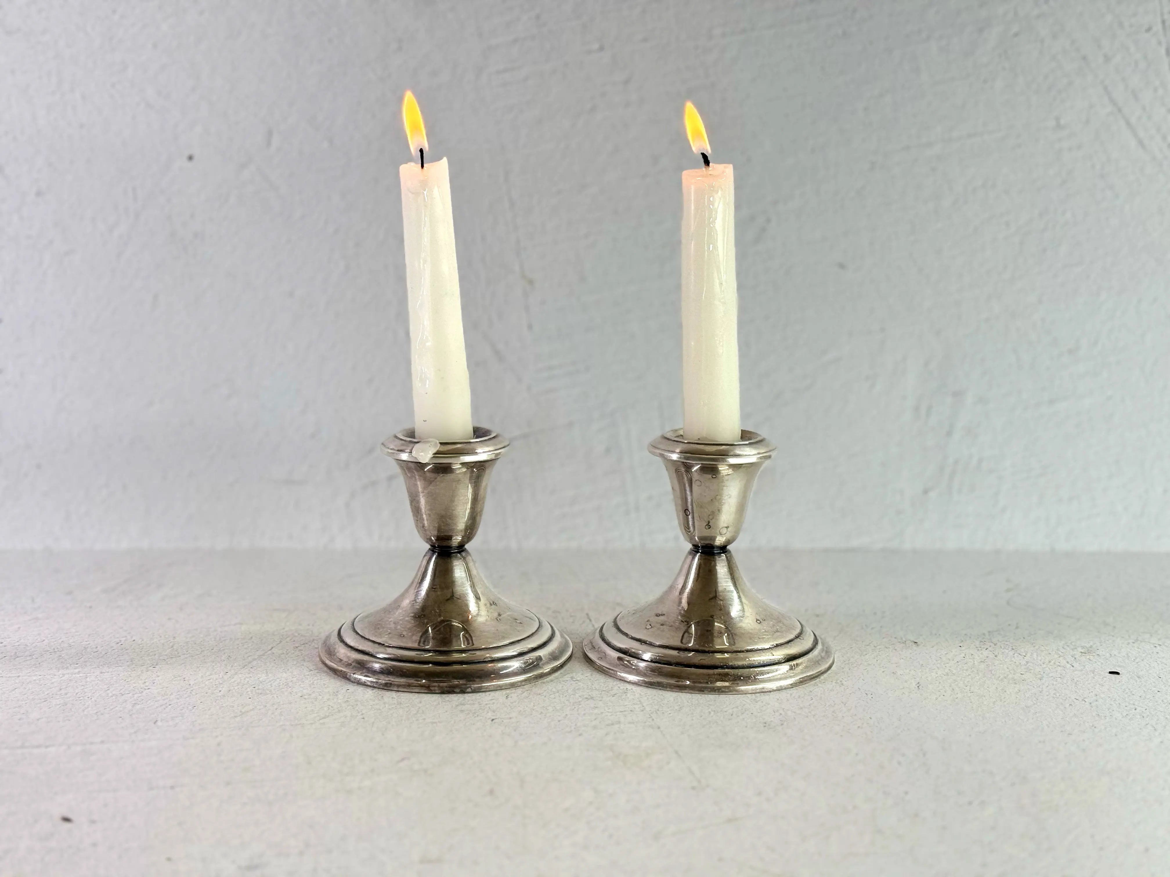Vintage Silver Plated Candle Holders Pair | Gorham Weighted  Debra Hall Lifestyle
