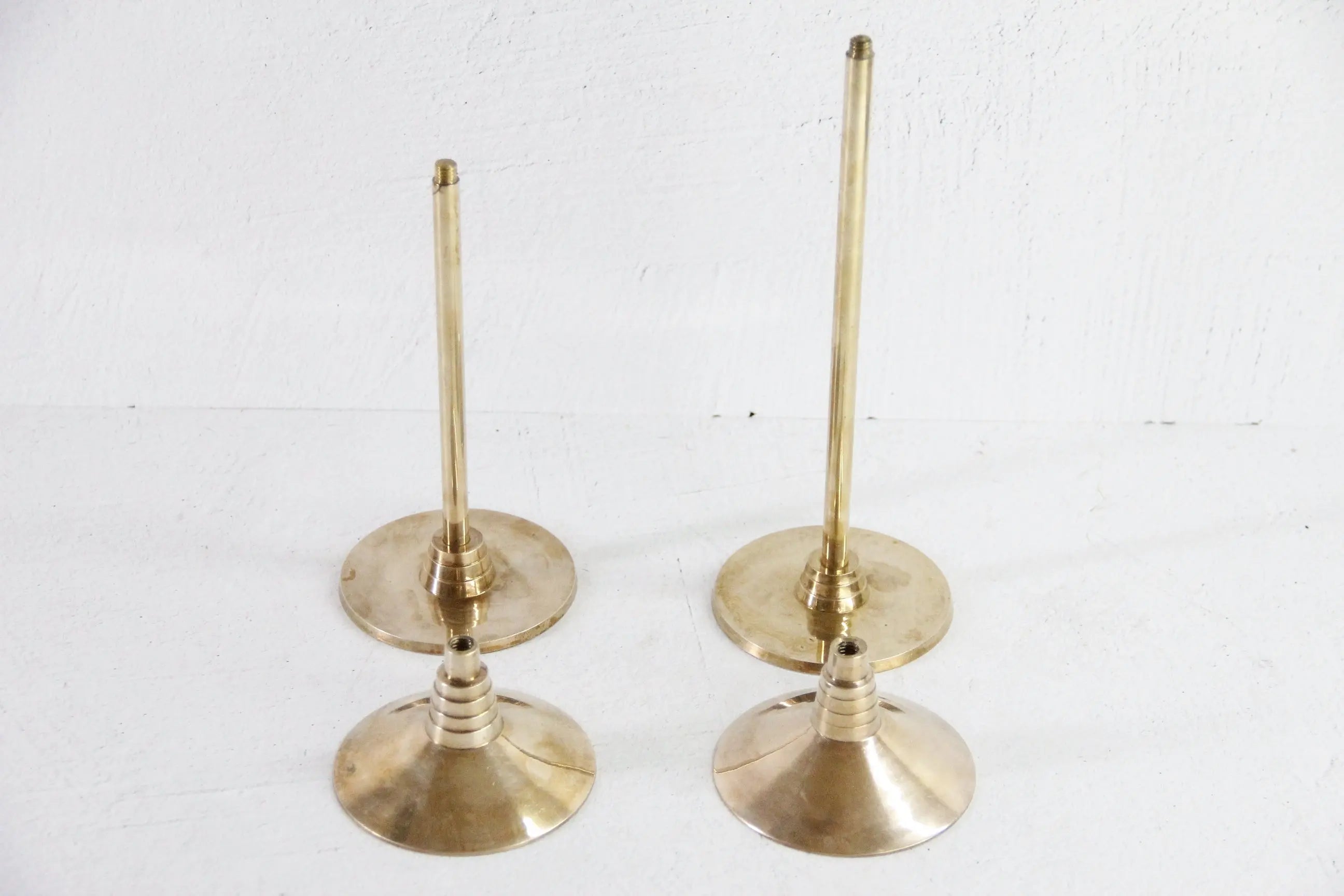 Vintage Solid Brass Candle Holders | Art Deco Pair  Debra Hall Lifestyle
