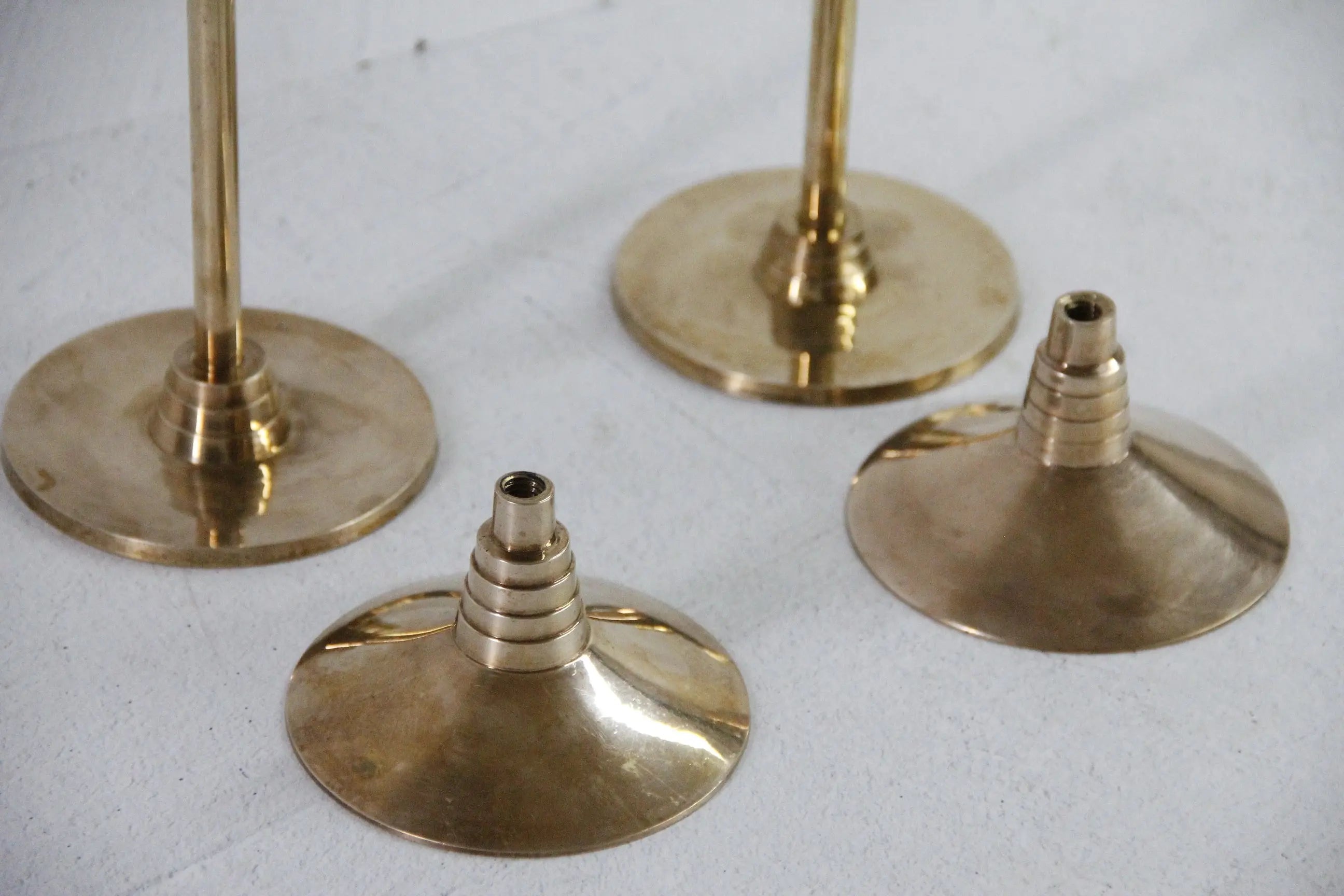 Vintage Solid Brass Candle Holders | Art Deco Pair  Debra Hall Lifestyle