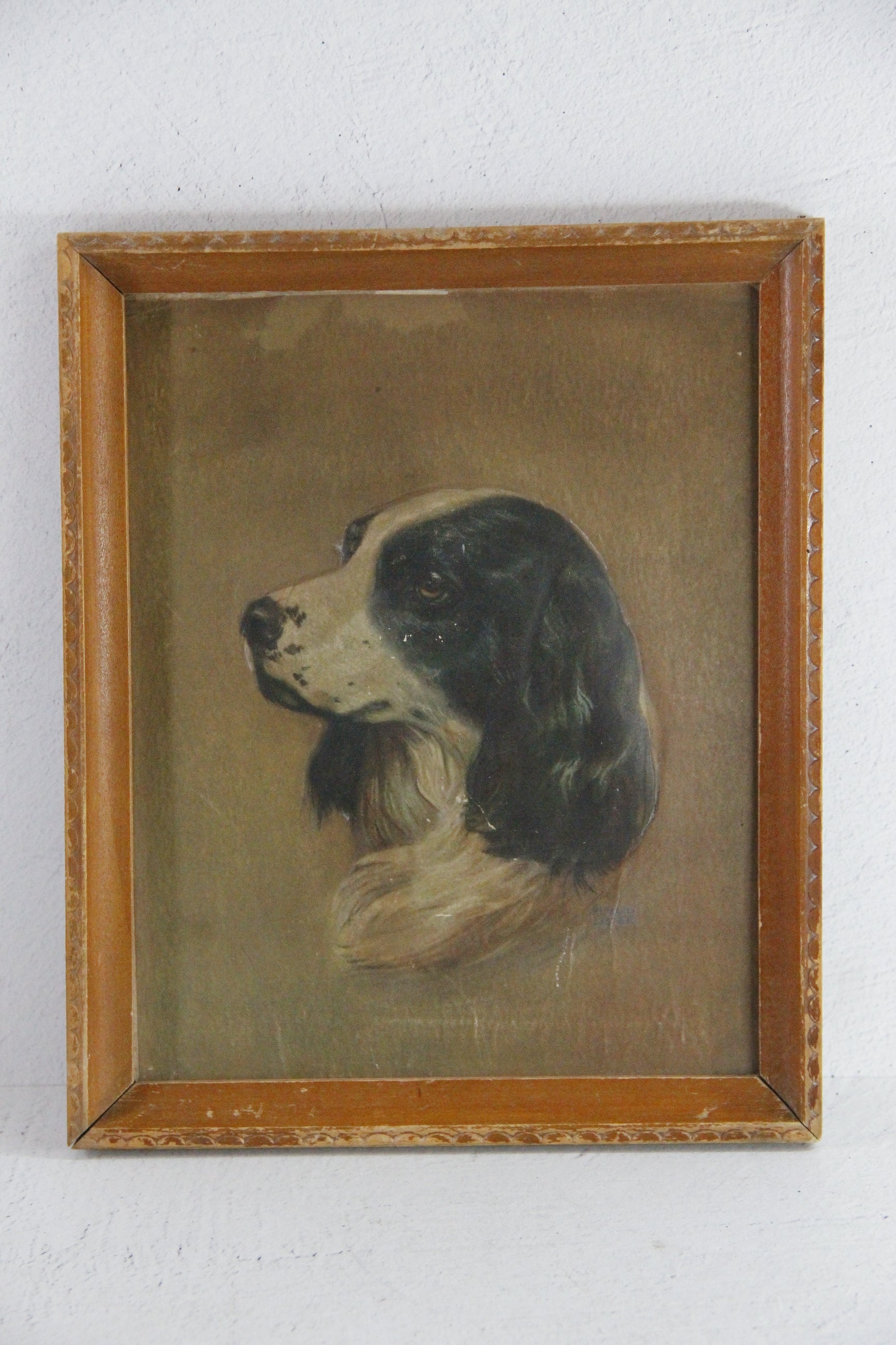 Vintage Spaniel Dog Litho 3 D Relief Raised Artwork  Debra Hall Lifestyle