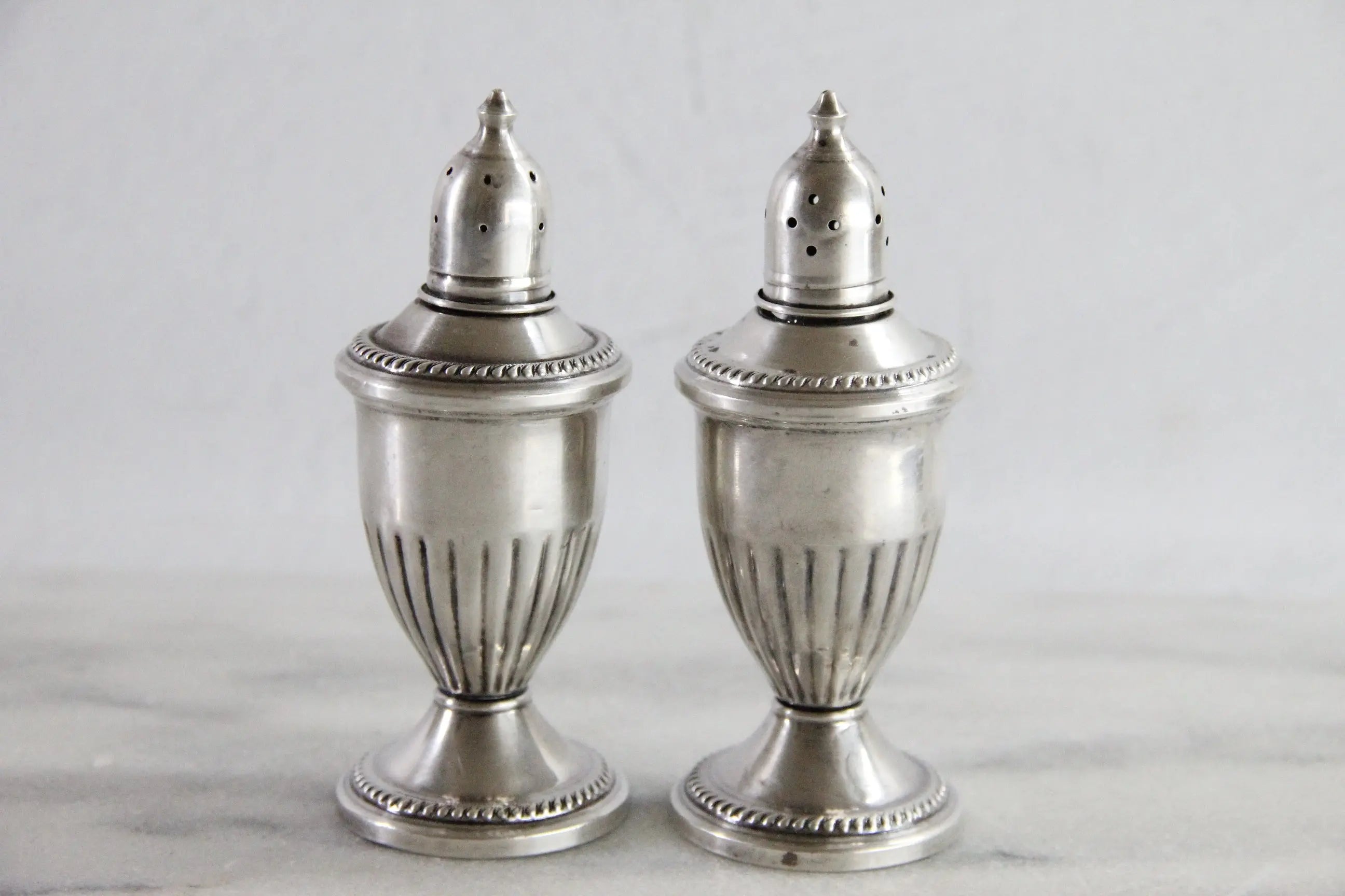 Vintage Sterling Salt and Pepper Shakers | Set by Crest