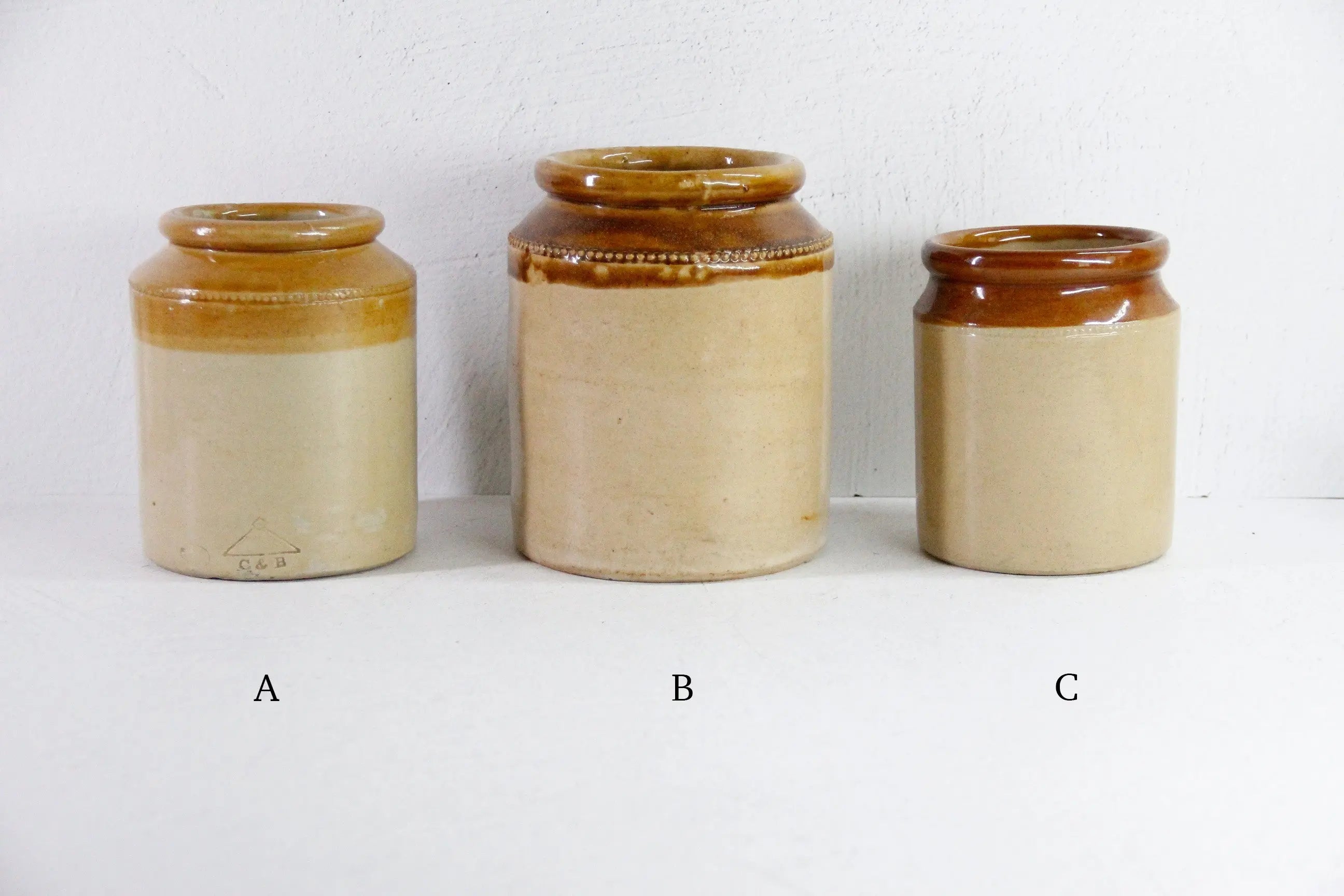 Vintage Stoneware Jar | English Two Tone Utensil  Debra Hall Lifestyle